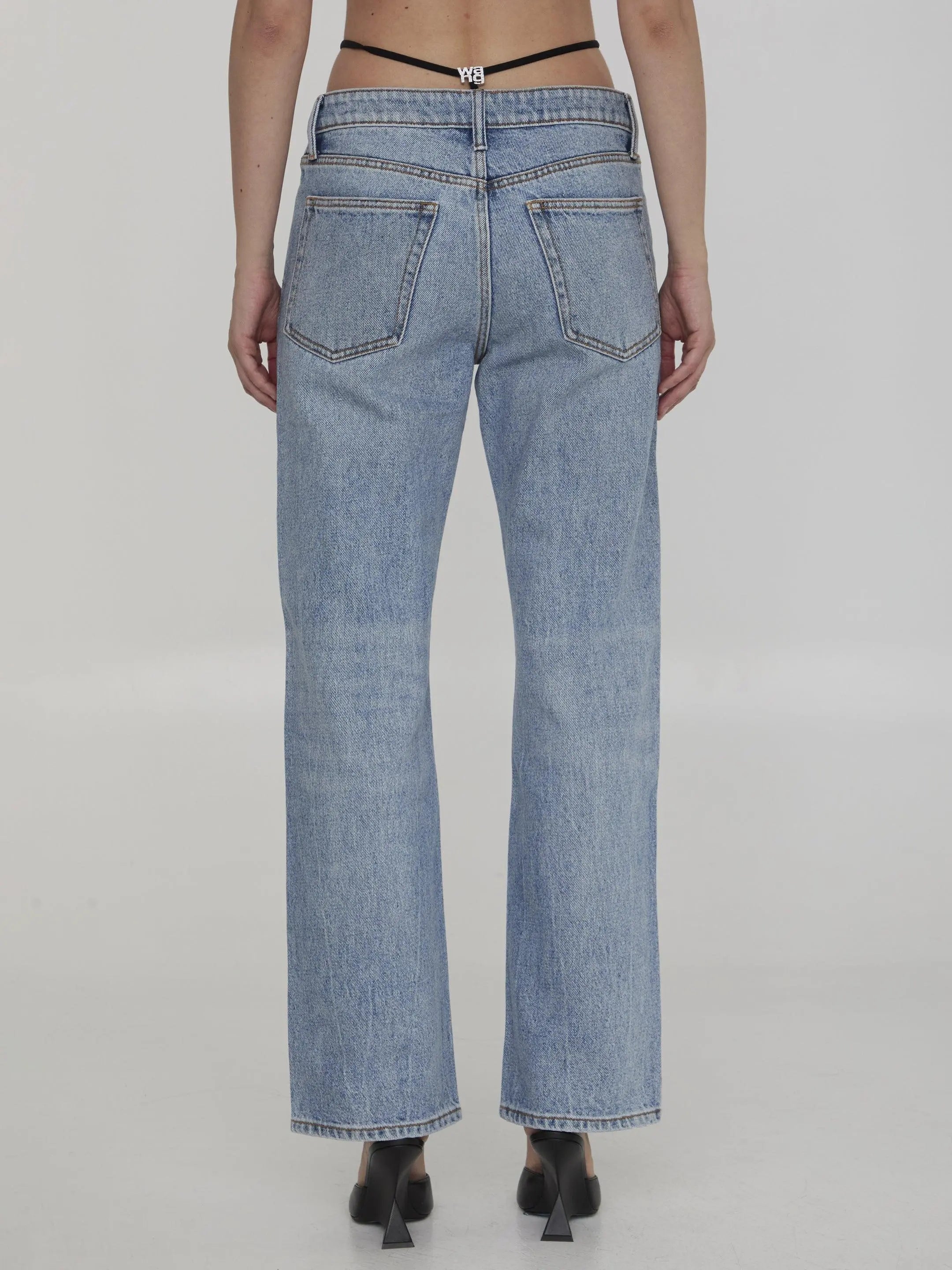 Alexander Wang High Waist Jeans with Pre-Styled Thong - Trendy Designer Denim for Women | Perfect for Night Out, Party & Casual Wear