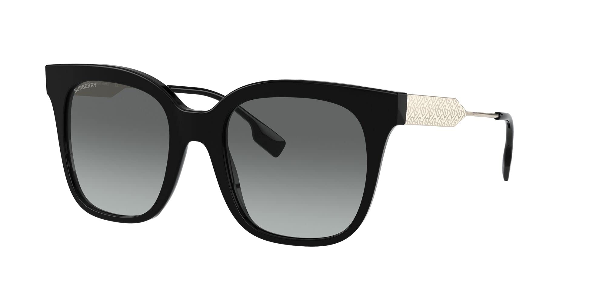 BURBERRY BE 4328 F Sunglasses for Asian Fit - Black Frame (300111) | Luxury UV Protection Shades for Men & Women | Perfect for Outdoor Activities, Travel & Fashion