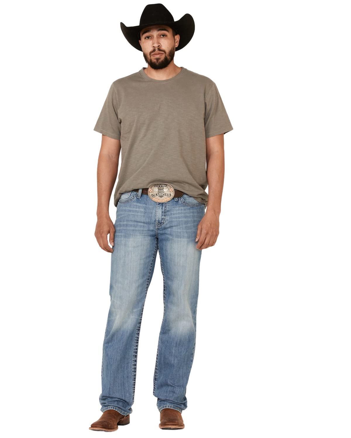 Cinch Men's Grant Performance Denim Relaxed Bootcut Jeans - Comfortable Stretch Work Jeans for Cowboy, Rancher & Outdoor Activities