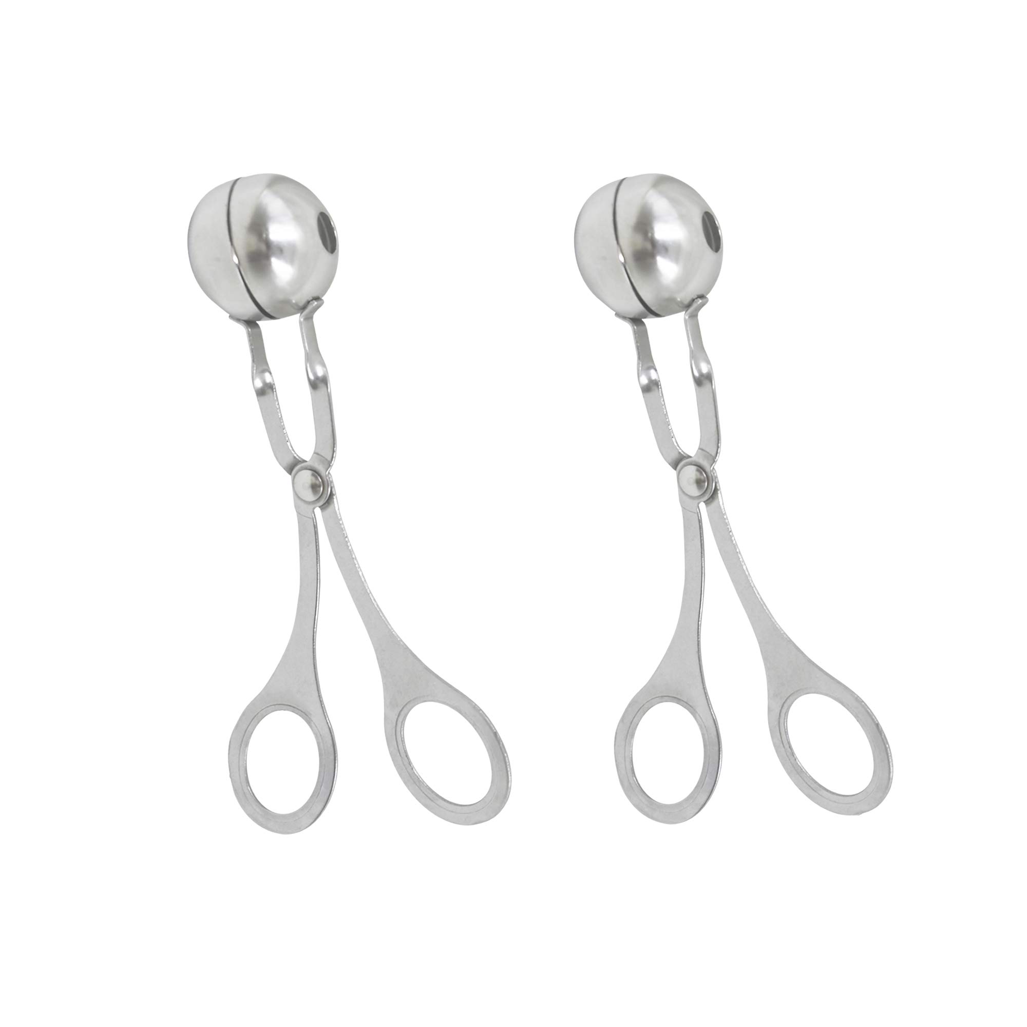 2 Pack Stainless Steel Meatball Maker Scoop - Non-Stick Ice Cream & Cookie Dough Baller Tool for Kitchen, Baking, Cake Pops - Perfect for Meal Prep, Party Snacks & Home Cooking
