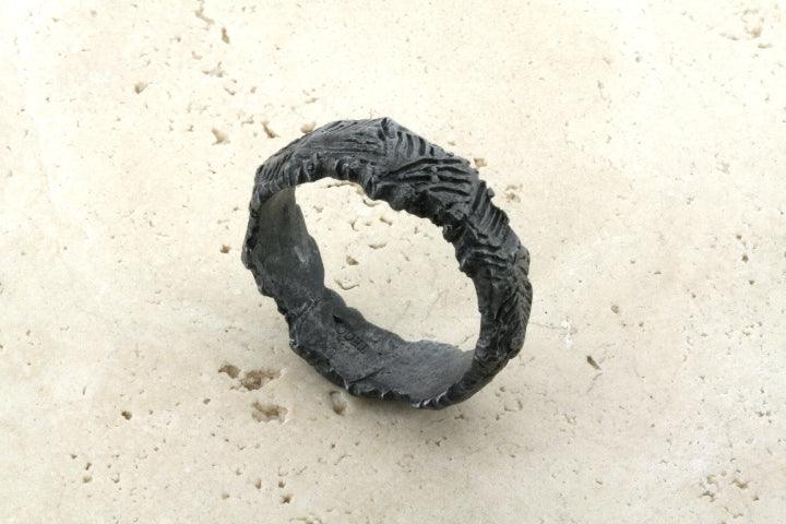 Oxidized Faceted & Etched Band Ring - Vintage Style Jewelry for Women - Perfect for Weddings, Parties & Everyday Wear
