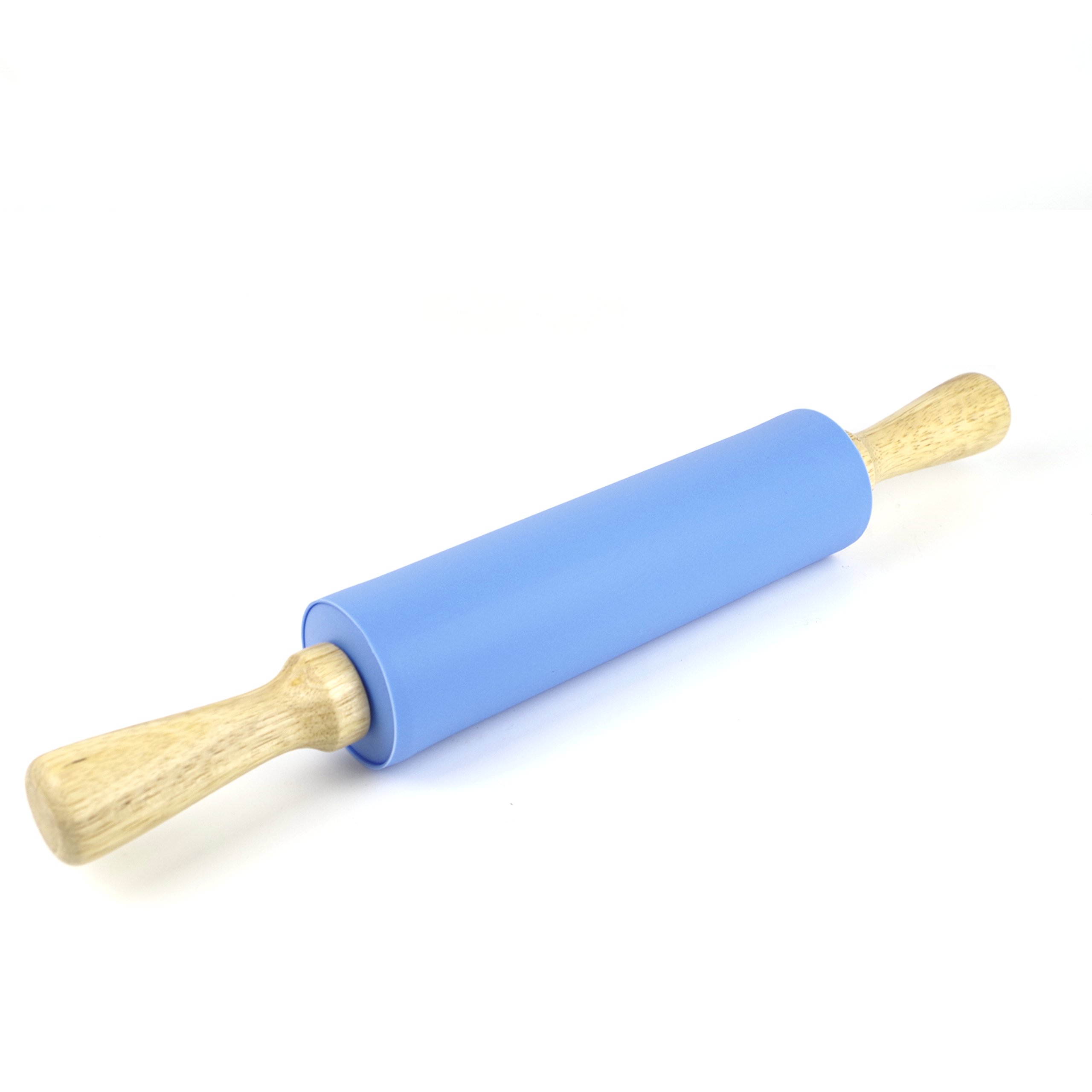 Non-Stick Silicone Rolling Pin with Wooden Handle for Baking, Pastry, Dough - Perfect for Cookies, Pies & Homemade Pasta - Essential Kitchen Baking Accessory