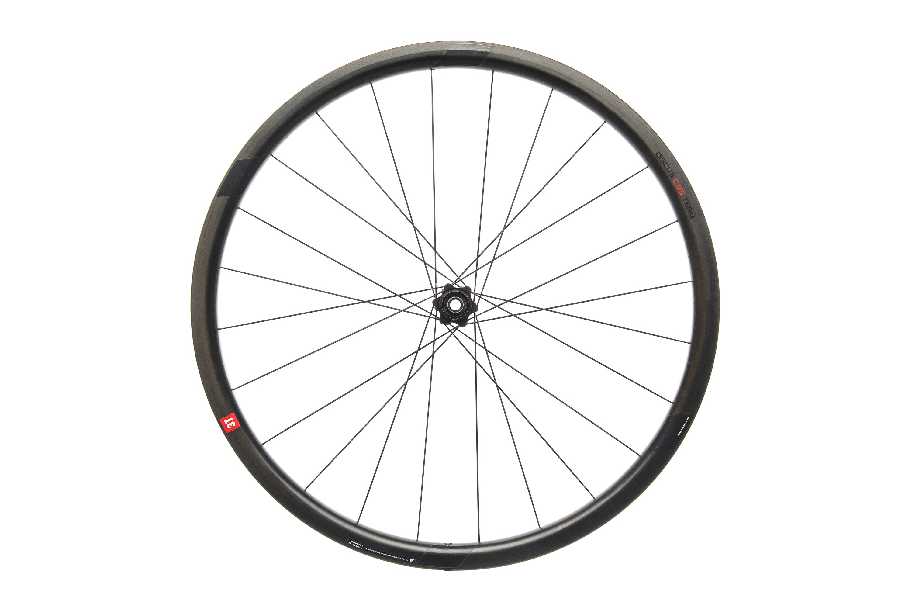3T Discus C35 Team Carbon Clincher 700c Rear Wheel - Lightweight Carbon Road Bike Wheel for Racing & Training - Perfect for Road Cycling, Triathlons & Endurance Rides