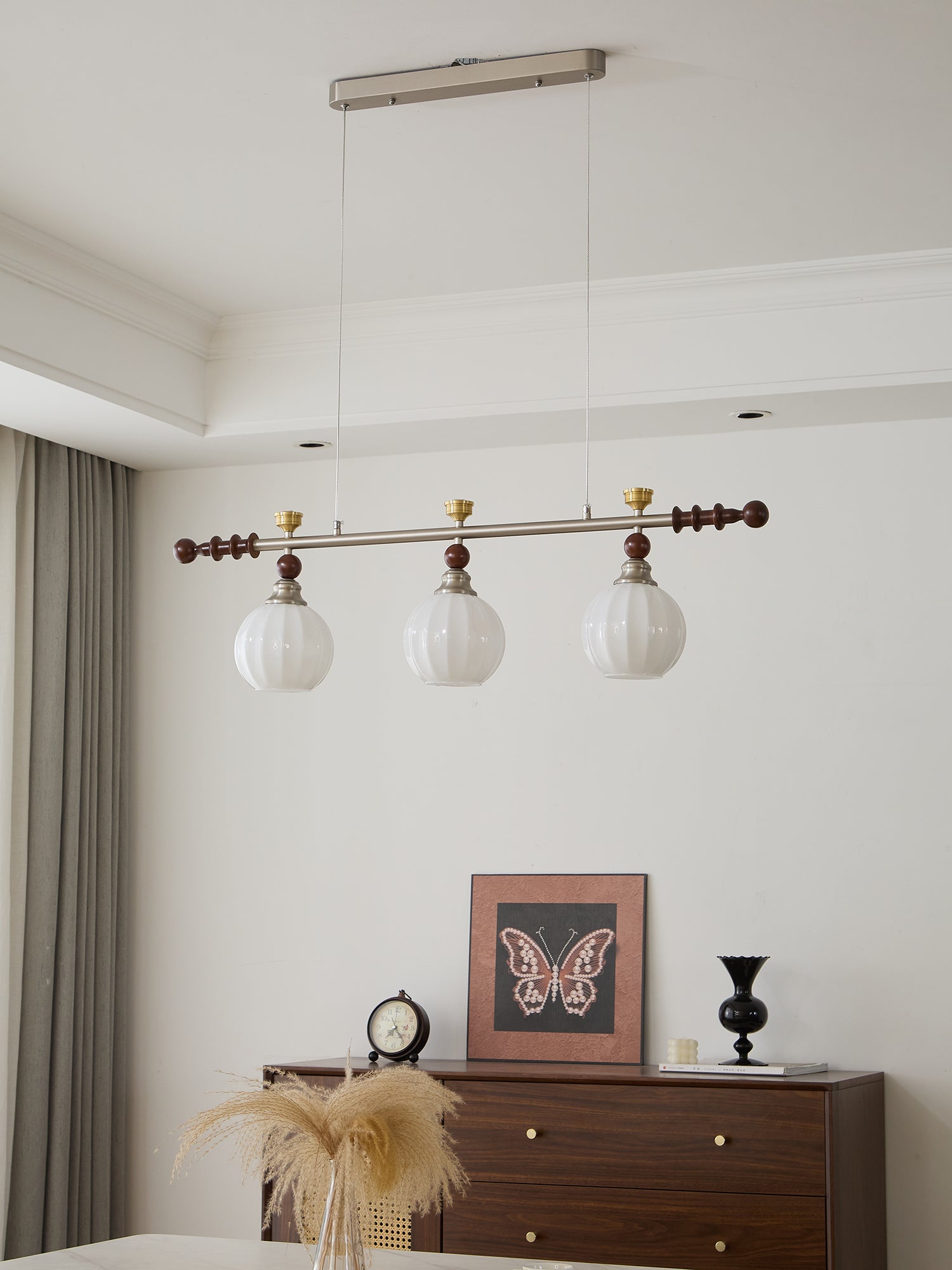 Cassian Linear Pendant Lamp - Modern LED Hanging Light Fixture for Kitchen Island, Dining Room & Living Room | Dimmable Industrial Style Lighting