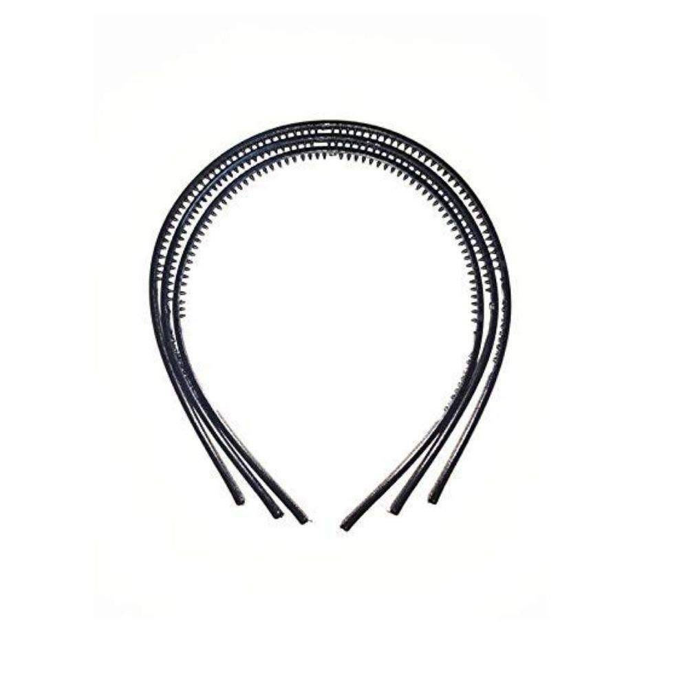 5 Pack Black Hairbands with Comb for Women Men Girls Boys - Stretchable Hair Ties for Sports, Work, School & Everyday Use