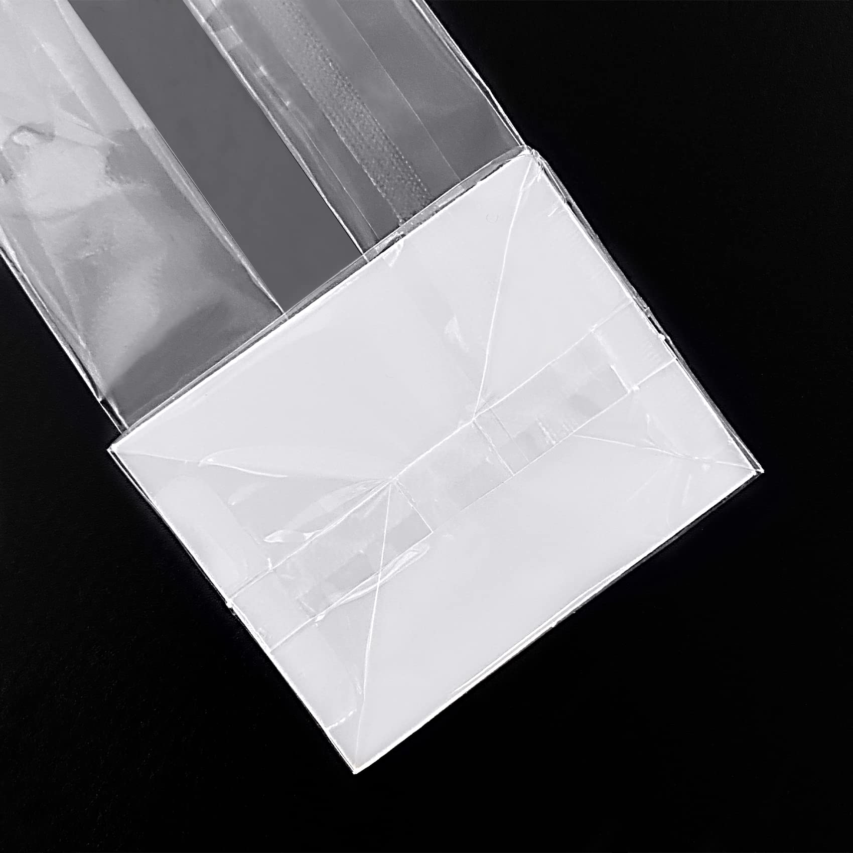 Morepack Gusseted Cellophane Bags 2x1.5x5 Inches - 50Pcs Flat Bottom Cookie Bags with Paper Insert for Biscotti, Cookies & Pastries - Perfect for Bakery, Gift Packaging & Party Favors
