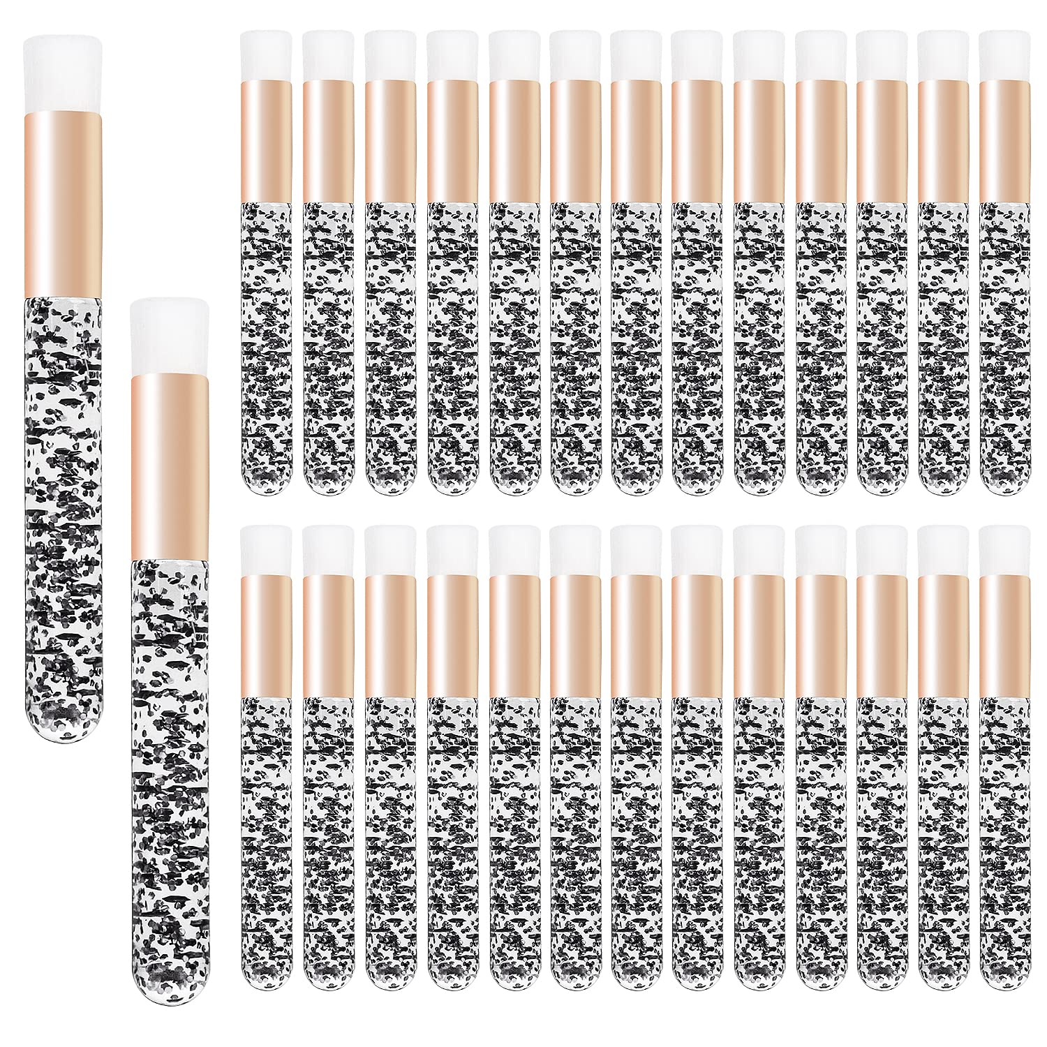 30 Pcs Crystal Lash Shampoo Brushes - Soft Eyelash Cleaning Brushes for Extensions & Nose Pore Deep Cleaning | Professional Makeup Brush Set for Eyelash Care & Facial Cleansing | Perfect for Salon, Spa & Home Use (Black)