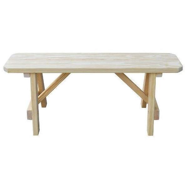 A&L Furniture Solid Yellow Pine Traditional Wooden Bench - Rustic Home Decor for Entryway, Patio, or Garden Seating
