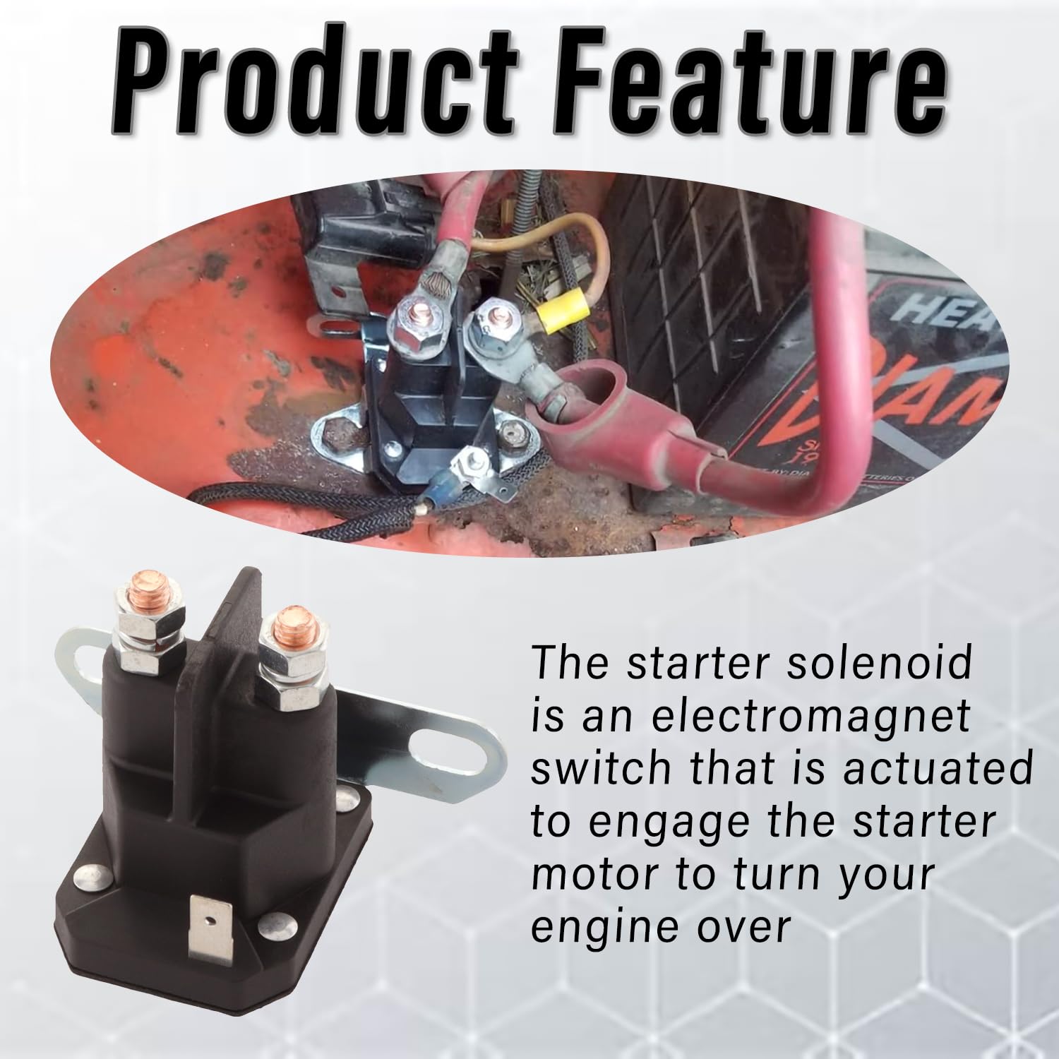 Lawn Mower Solenoid Relay Switch - Compatible with Husqvarna, MTD, Cub Cadet, Snapper & Toro (Models 925-1426, 725-1426, 925-1426A, 725-1426A, 725-0771, 925-0771, 18817, 75671, 112-0309) - Perfect for Lawn Tractor & Riding Mower Starter Repairs