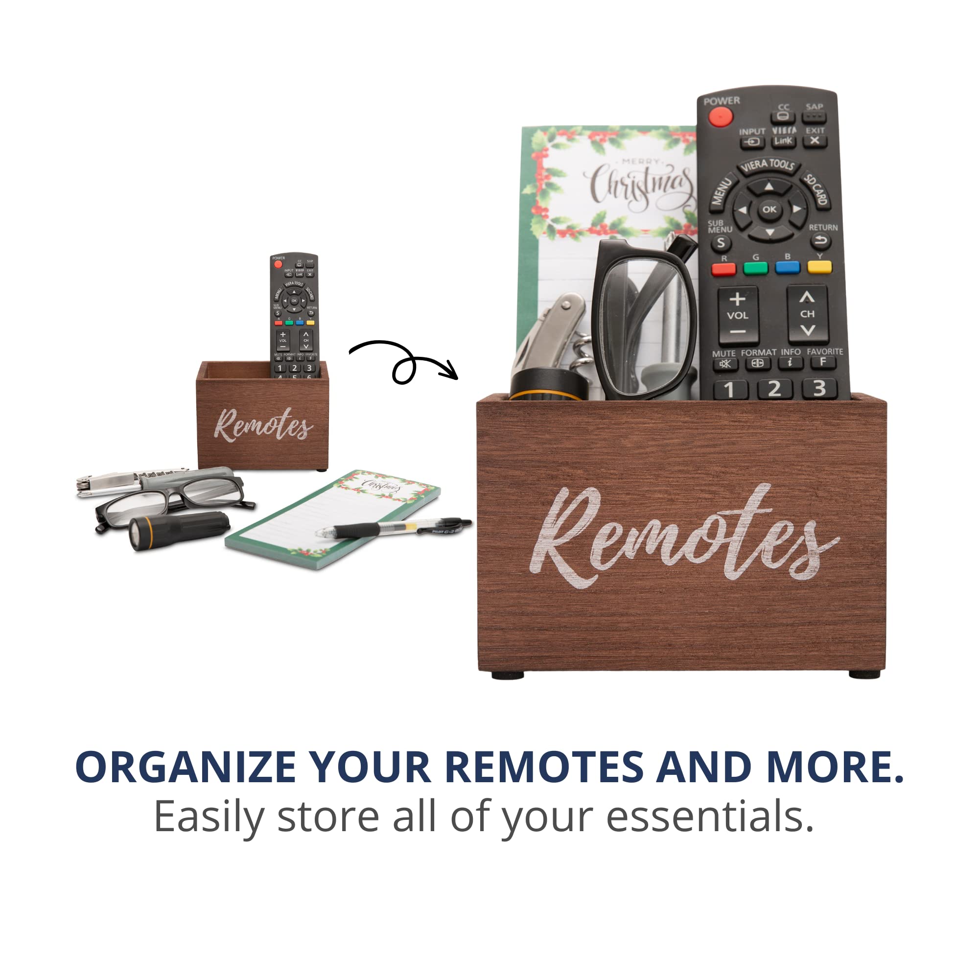 Universal TV Remote Holder for Table & Bedside - Organizer Caddy for 3+ Controllers | Durable Remote Control Stand for Living Room, Bedroom & Home Theater Accessories
