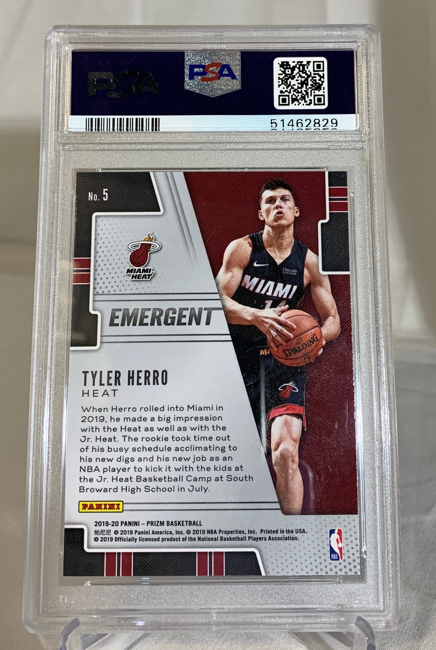2019-20 Tyler Herro Miami Heat NBA Panini Prizm Emergent #5 PSA MINT 9 Basketball Card - Rare Collectible for Sports Memorabilia Fans & Investment Collectors - Perfect for Display, Trading, and Portfolio Growth
