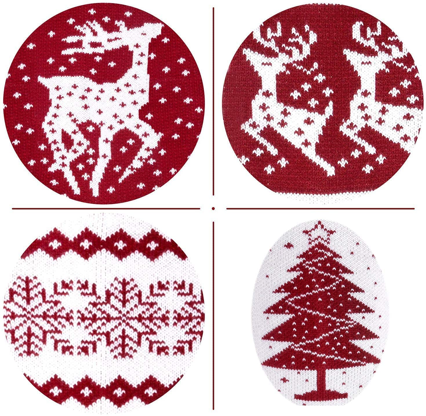 26-Inch Large Nordic Style Knitted Christmas Stockings - Burgundy & White Holiday Decor for Mantel, Wall, Staircase & Gift Stuffers | Perfect for Fireplace, Xmas Tree & Festive Home Decorating