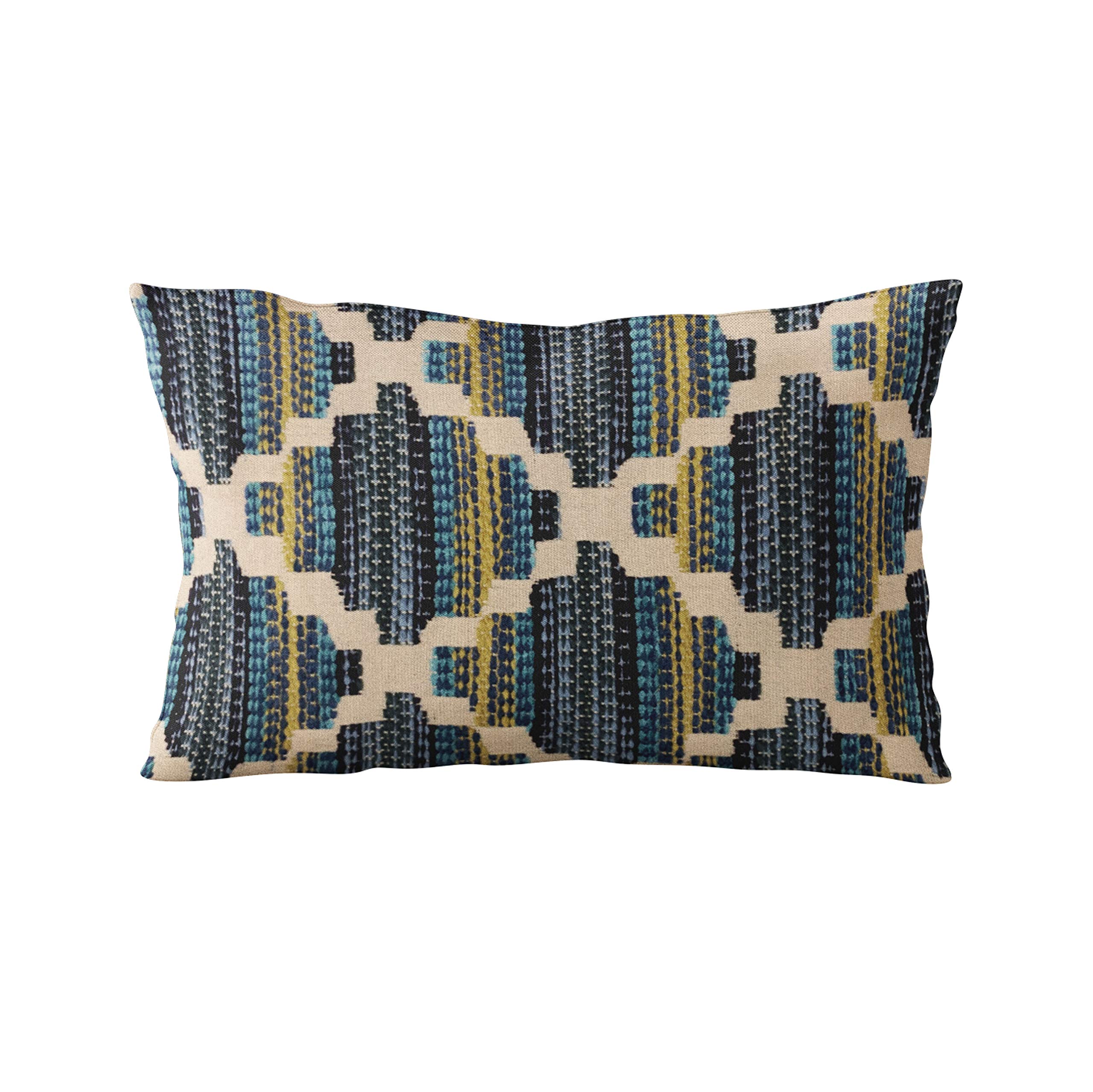 Luxury Blue Diamond Throw Pillow 24x24 Inches - Double Sided Decorative Cushion for Sofa, Bed & Home Decor - Plutus Brands Soft Pillow Cover for Living Room, Bedroom & Office