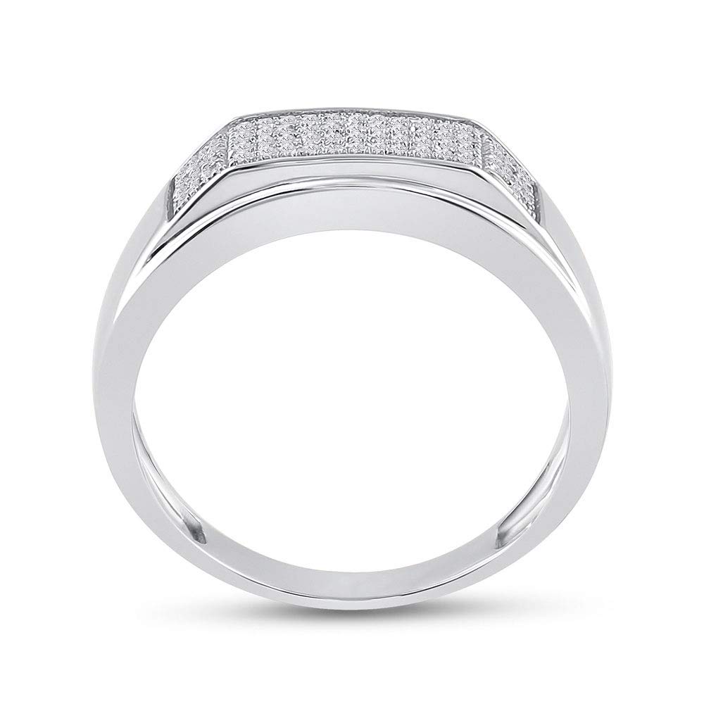1/5 Cttw Sterling Silver Men's Round Diamond Wedding Band Ring - Perfect for Engagement, Anniversary & Special Occasions