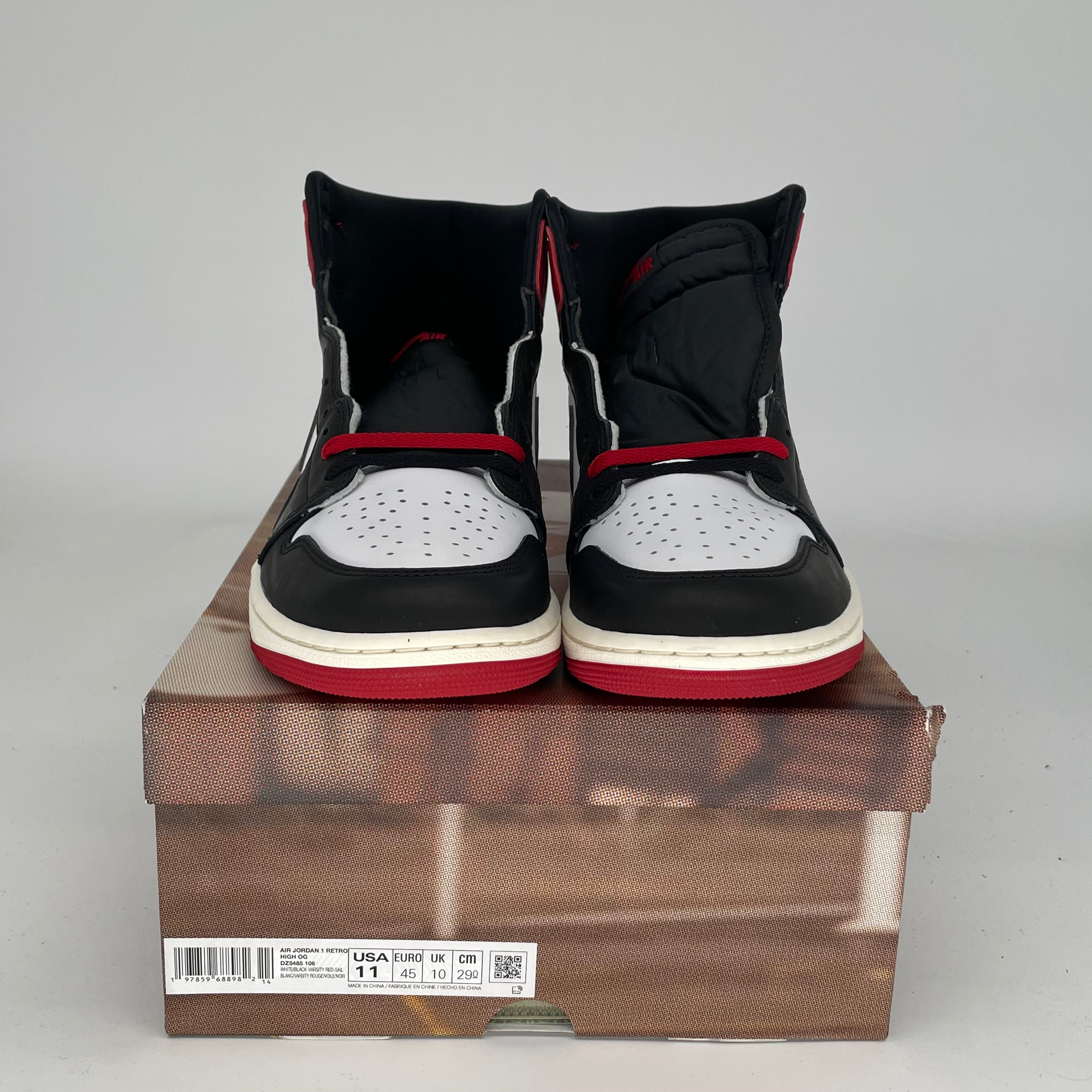 AIR JORDAN 1 Black Toe Reimagined Sneakers - Men's Size 11 (DZ5485-106) | Retro Basketball Shoes for Streetwear & Casual Style