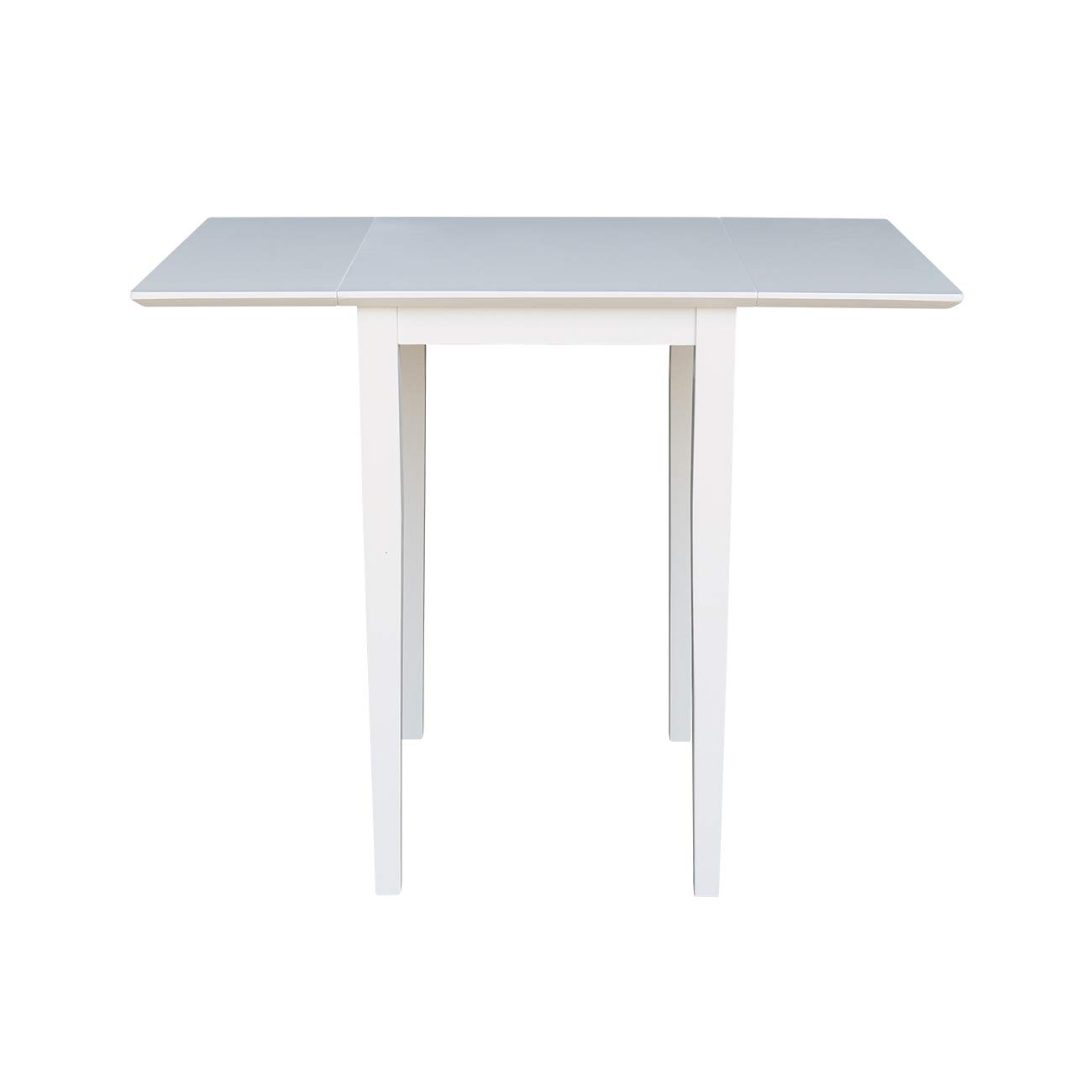 IC International Concepts Solid Wood Small Drop Leaf Dining Table - Real Parawood, Sturdy & Durable - Perfect for Small Spaces, Apartments, Breakfast Nooks & Cozy Dining Areas