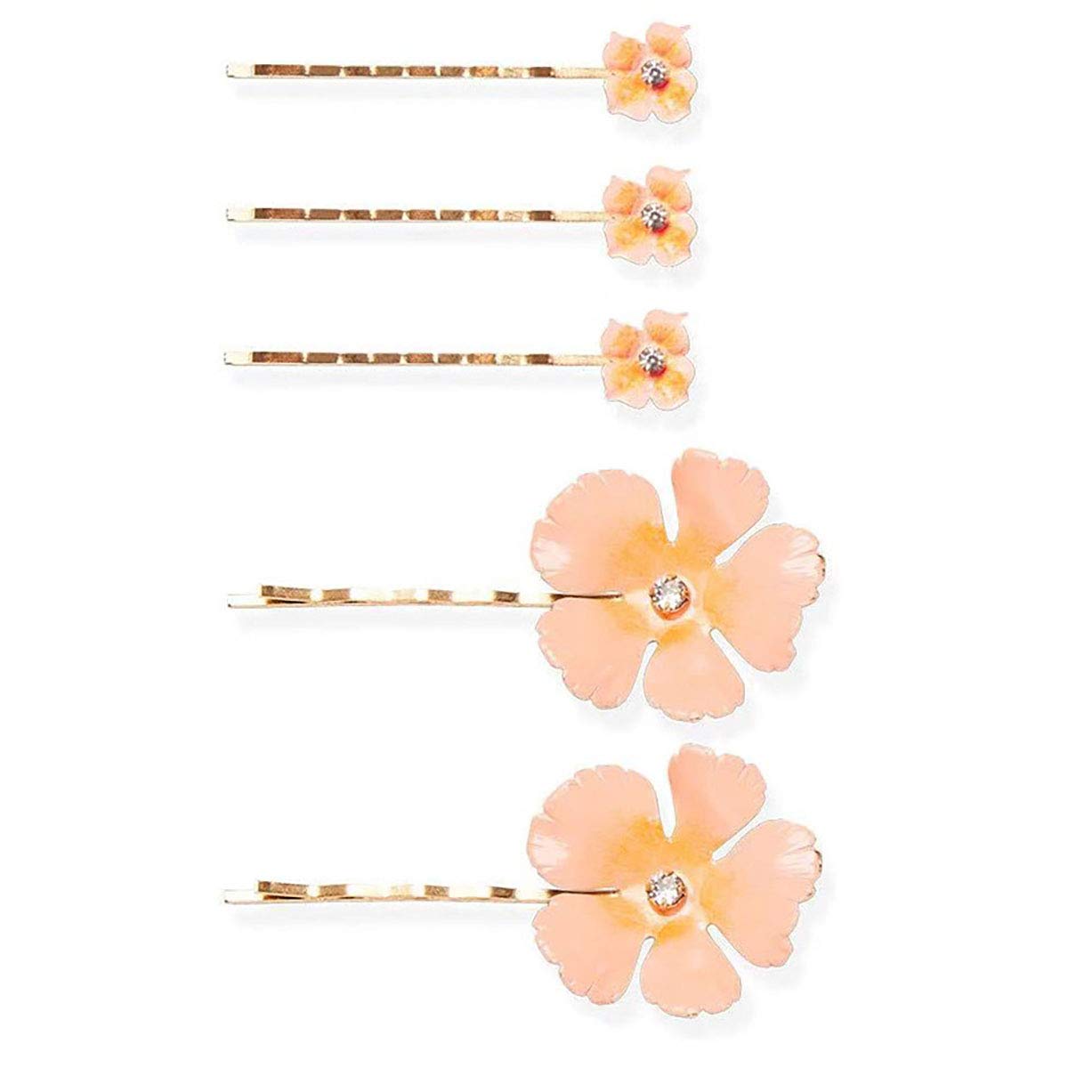 10PCS Fashion Flower Bobby Pin Hair Clips - Wedding Bride Metal Hair Pins Side Clips for Women (Pink) | Perfect for Bridal Accessories, Prom, Parties & Everyday Hairstyles