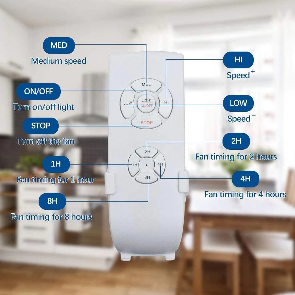 Retractable LED Fan Chandelier Replacement Remote Control - Universal Ceiling Fan with Light Remote - Perfect for Bedroom, Living Room & Dining Room