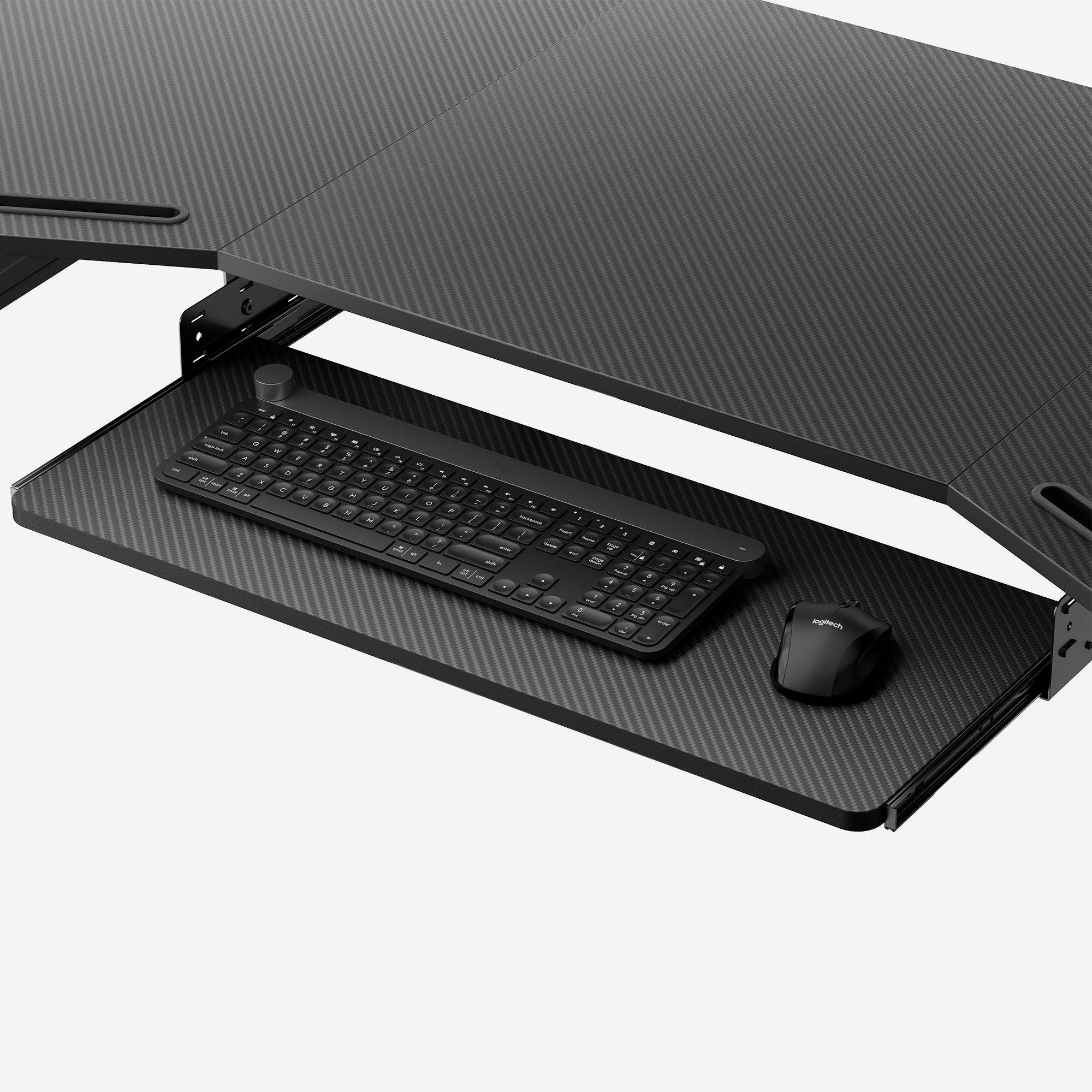 Ergonomic Pull-Out Keyboard Tray for Computer Desks - Adjustable Slide-Out Keyboard Drawer for Home Office & Gaming Setup