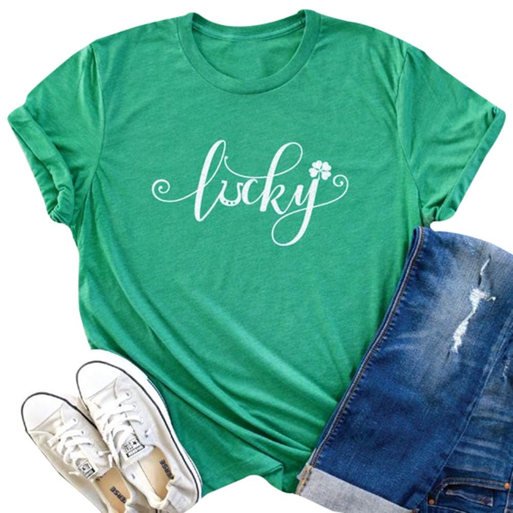 Women's Lucky Shamrock St. Patrick's Day T-Shirt - Funny Baseball Tee Top for Irish Celebration & Festive Outfits - Perfect for Pub Crawls, Parades and St. Paddy's Day Parties