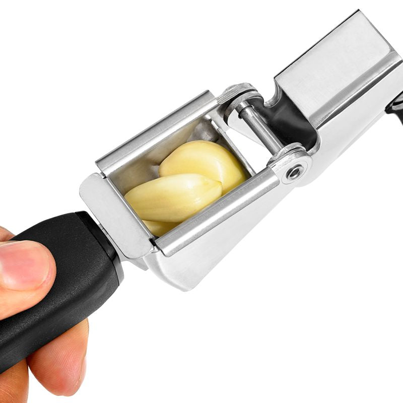 OXO Good Grips 10.5-Inch Stainless Steel Garlic Press - Easy Squeeze Design with Ergonomic Handle for Crushing Garlic Cloves - Perfect for Cooking, Meal Prep & Italian Cuisine