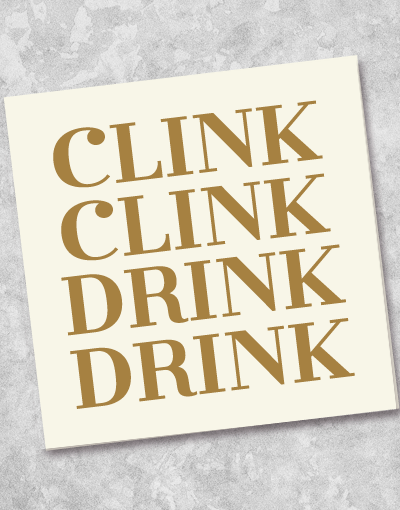 Clink & Drink Beverage Napkins - 40 Count Premium Cocktail Napkins for Parties, Weddings & Events - Absorbent & Decorative Paper Napkins for Drinks, Coasters & Bar Accessories