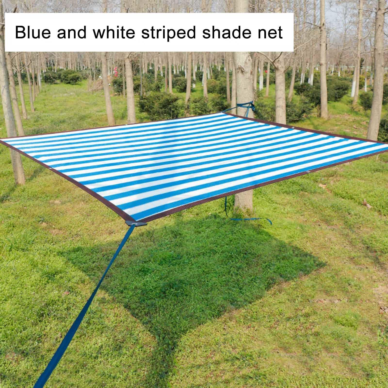 Premium Blue & White Striped Shade Netting - 90% UV Block Sunscreen Fabric, Breathable Privacy Screen Mesh for Garden Greenhouse Plants (5x10m/16.4x32.8ft) | Outdoor Sun Protection, Patio Cover & Plant Shade Solution