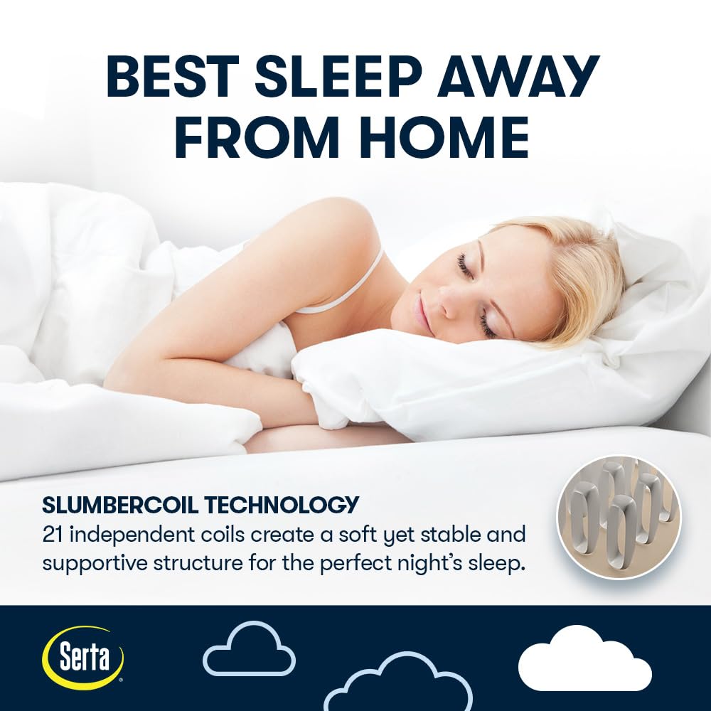 Serta Raised Air Mattress with Never Flat Pump - Luxury Inflatable Mattress with Built-in Air Pump for Comfortable Sleep | Heavy Duty Blow Up Bed with Self-Inflating Technology | Perfect for Camping, Guest Beds & Home Use