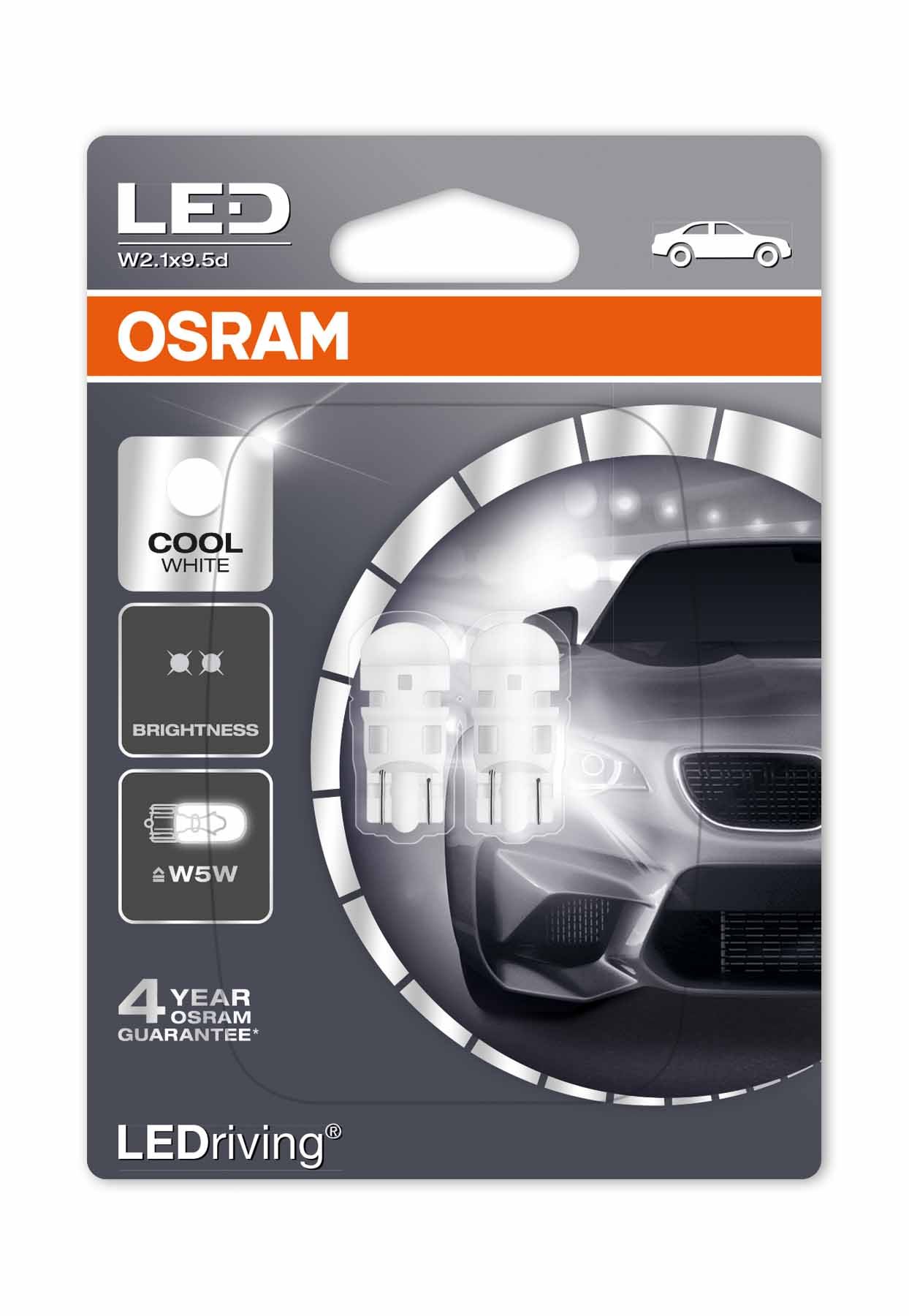 OSRAM LED 2880CW Parking Light Bulb - 12V 1W White Light for Cars, Trucks & Motorcycles - Perfect for Parking Lights, Side Markers & Daytime Running Lights