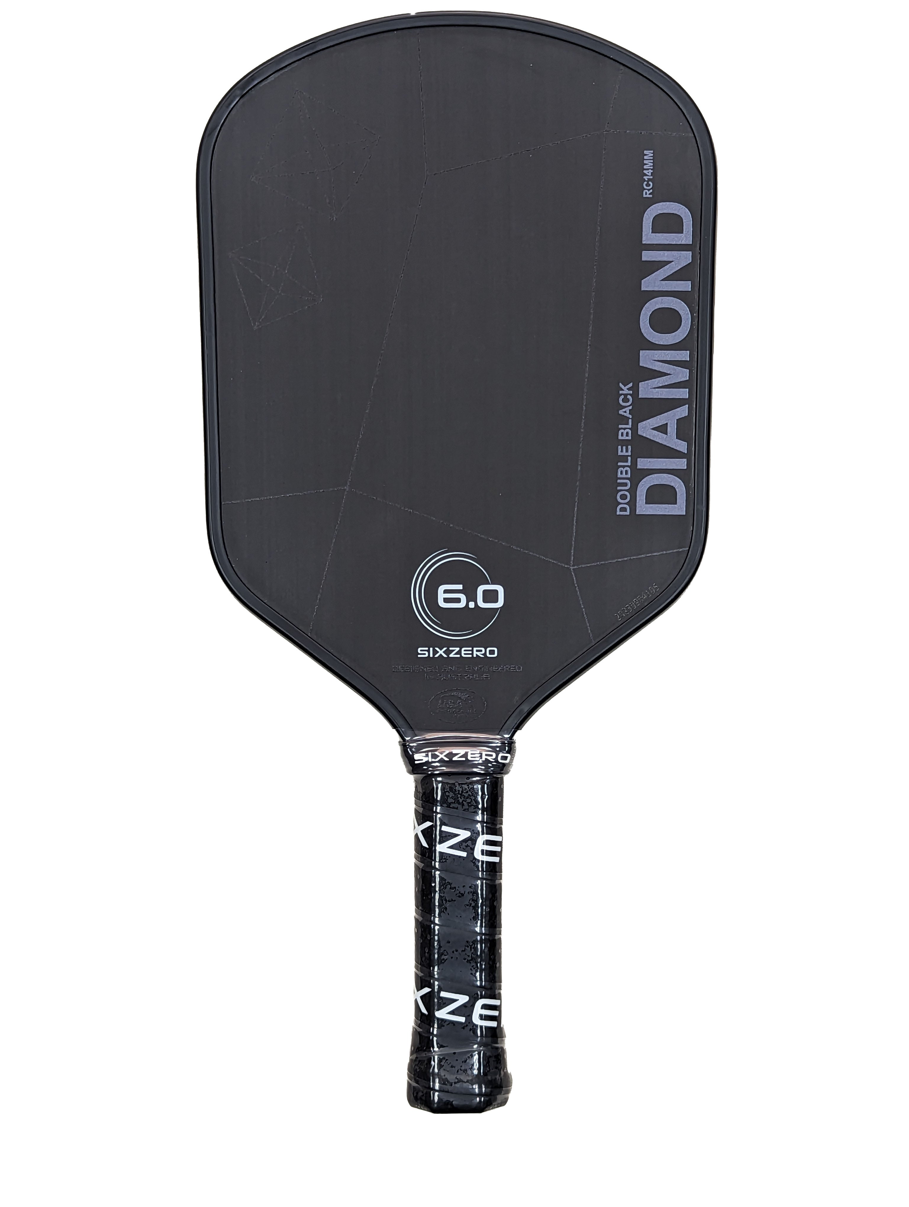 Six Zero Double Black Diamond 16mm Premium Pickleball Paddle - Professional Carbon Fiber Surface for Enhanced Spin & Control - Perfect for Competitive Play & Tournament Use