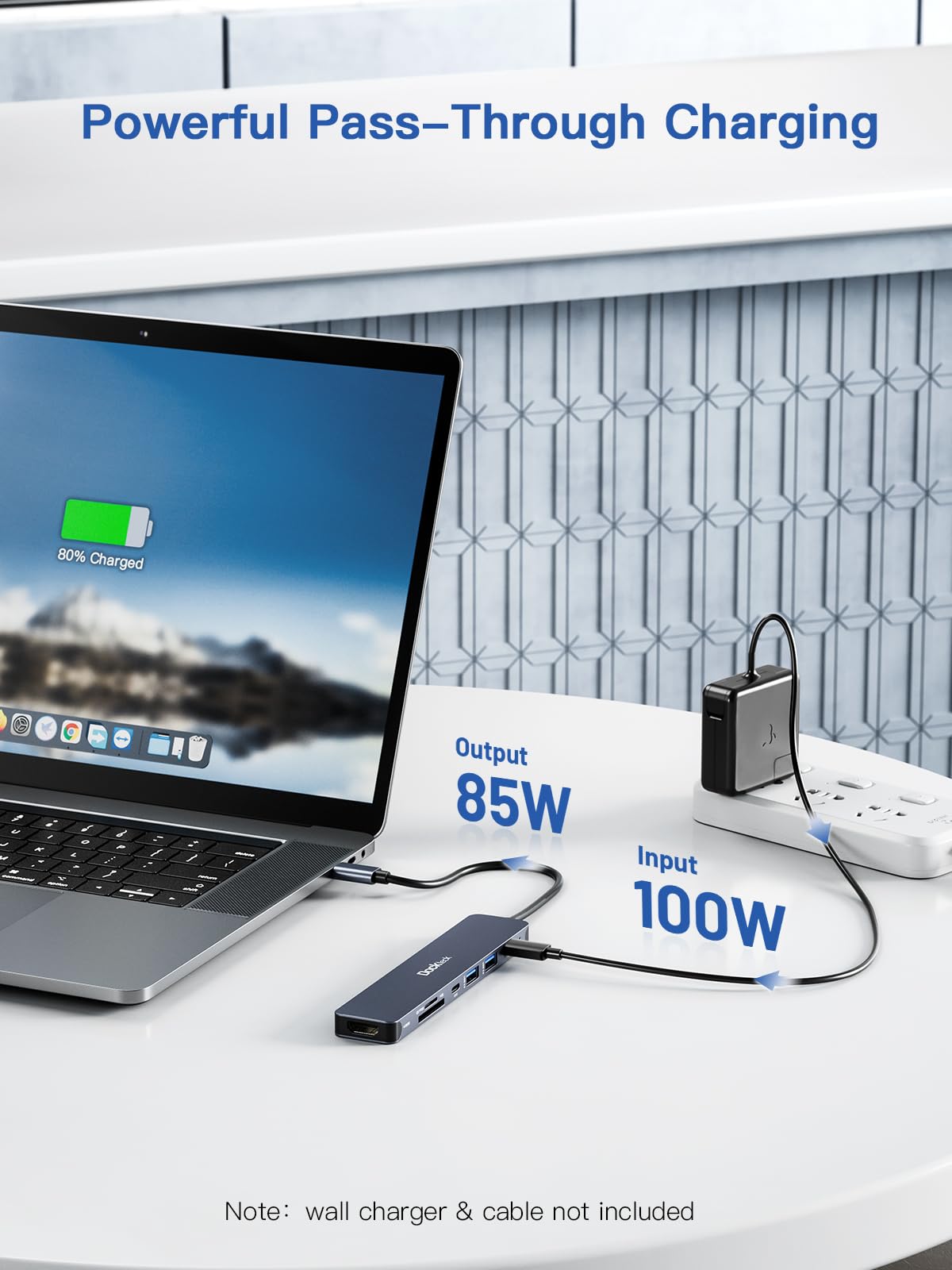 7-in-1 USB C Hub with 4K HDMI, 100W PD Charging, 5Gbps USB-C & 2 USB-A Ports, SD/TF Card Reader - Compatible with MacBook Pro/Air, iPad Pro, Surface Pro, Steam Deck, XPS, HP - Perfect for Work, Travel & Home Office Connectivity