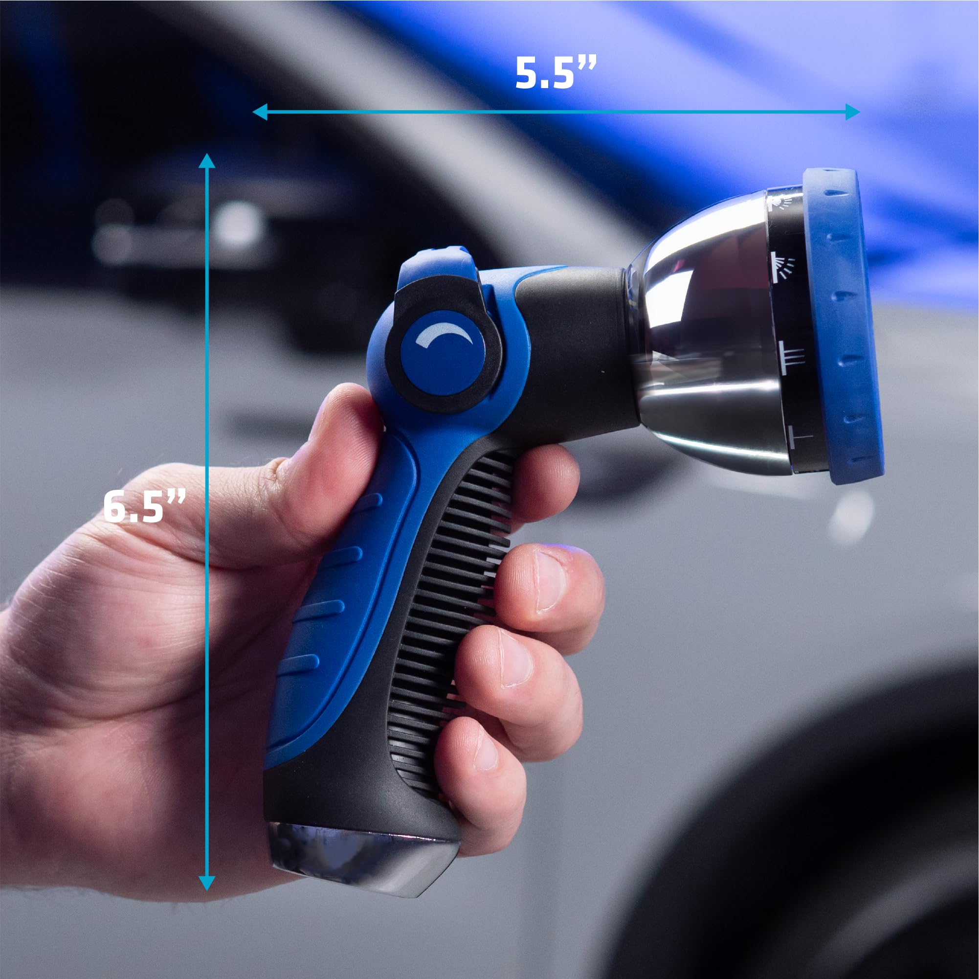 VIKING Heavy Duty Garden Hose Nozzle - 10 Adjustable Spray Patterns, Thumb Control for Car Washing, Plant Watering, Pet Bathing & Home Cleaning | Perfect for Lawn Care, Outdoor Cleaning & Gardening