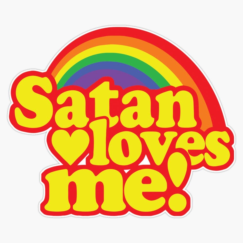 Funny Satan Loves Me! Vinyl Decal Sticker - 5 Inch Waterproof Bumper Sticker for Cars, Laptops, Windows - Perfect for Halloween, Gothic Decor & Prank Gifts