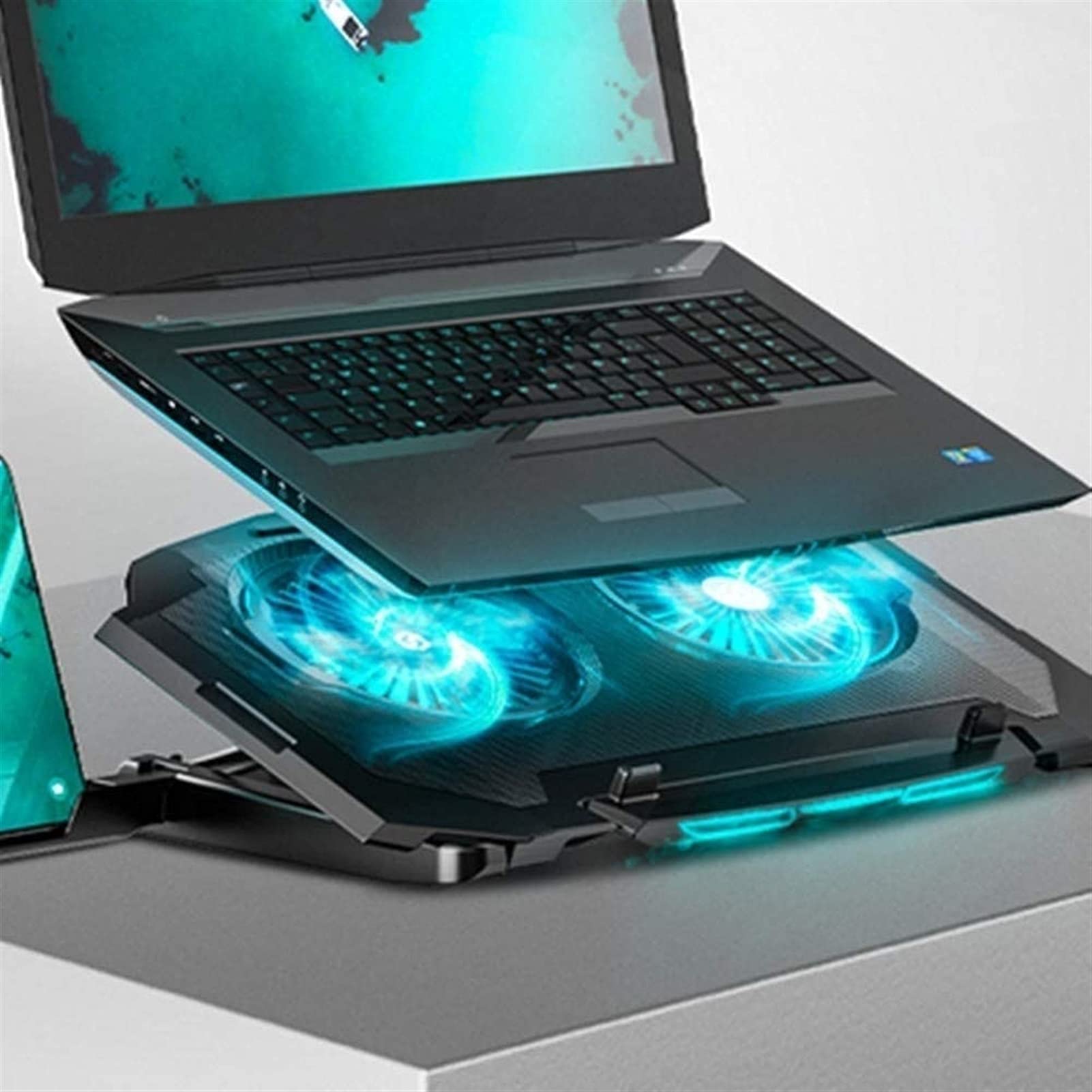 Best Laptop Cooling Pad with Powerful Quiet Fans - Ultra Fast Cooling for Notebooks & Computers - Perfect for Gaming, Office Work & Long Computing Sessions