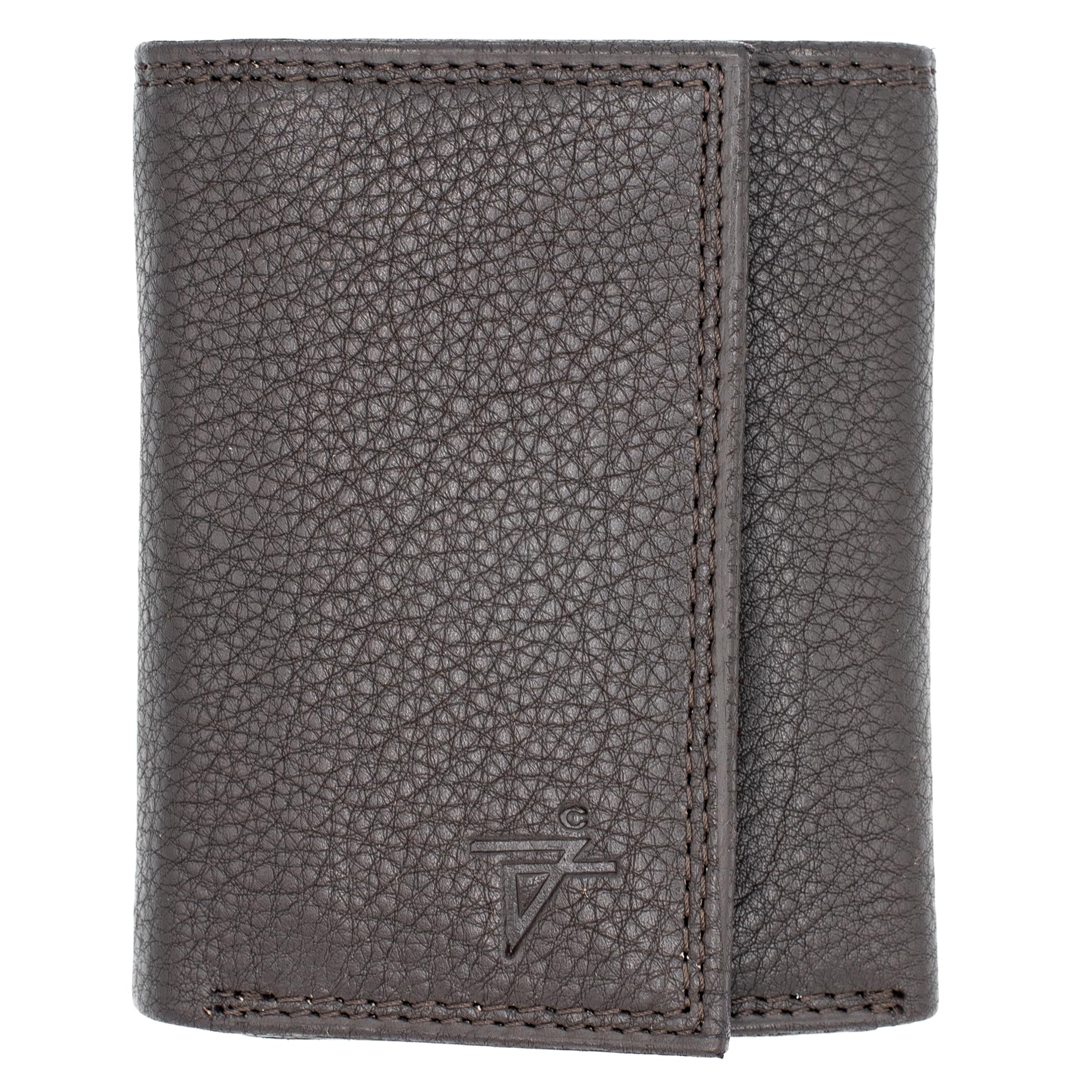 Men's RFID Blocking Trifold Leather Wallet with Key Holder & Velcro Closure - Premium Genuine Leather Card Case (Brown, Made in India) - Perfect for Everyday Use, Travel & Gift Giving