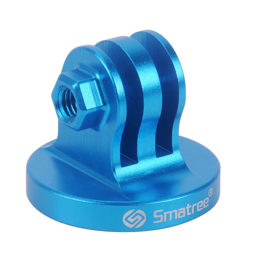 Smatree Aluminum Tripod Mount Adapter for GoPro Hero 13/12/11/10/9/8/7/6/5/4/3+/3/2/1 & DJI Osmo Action 5 Pro/4/3 - Durable Camera Accessory for Vlogging, Travel & Outdoor Adventures (Blue)