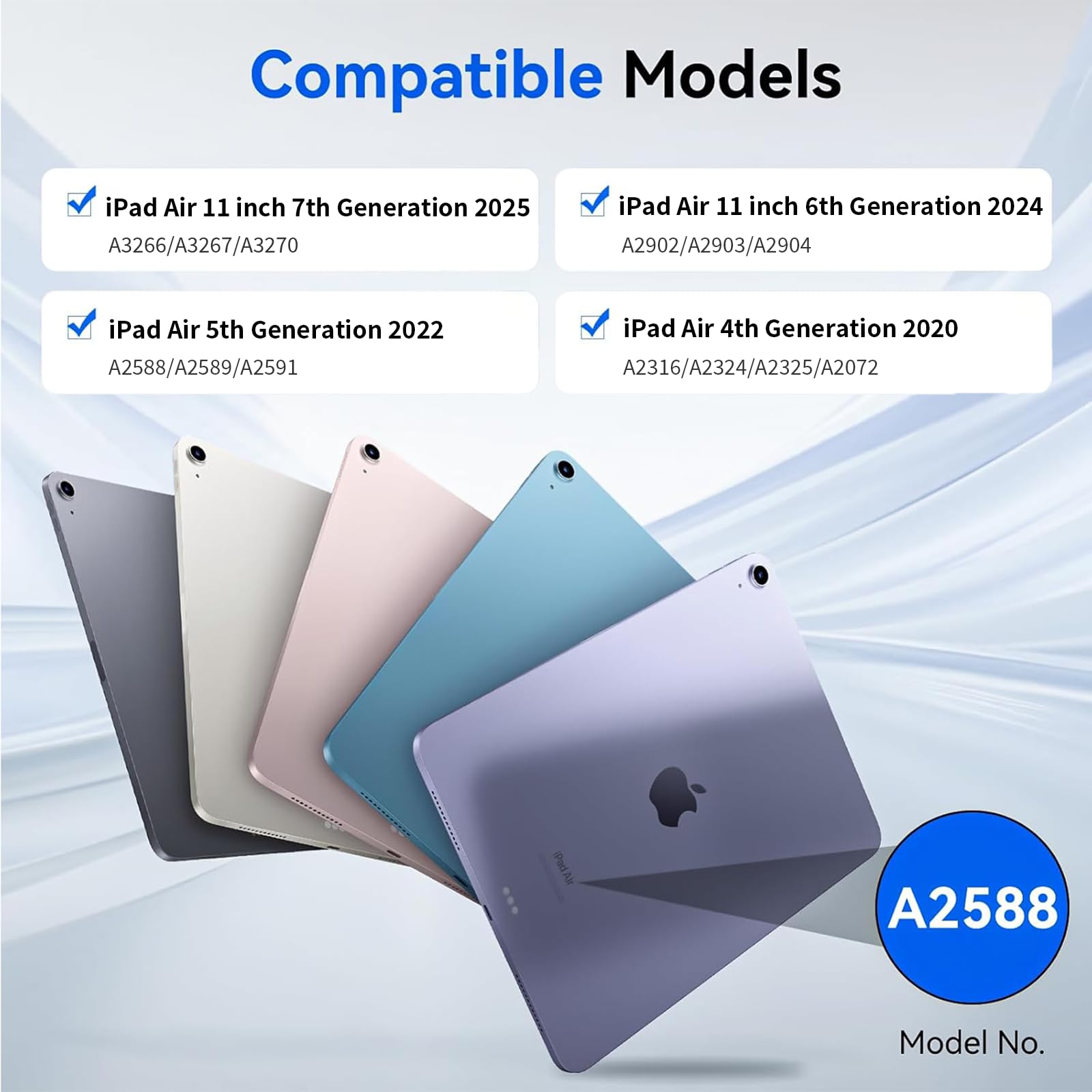 Premium KENKE iPad Air 11 Inch Case (M3/M2 2025/2024) & iPad Air 10.9 Inch 5th/4th Gen (2022/2020) - Slim Trifold Stand Cover with Pencil Holder, Auto Sleep/Wake & Shockproof Protection - Purple | Perfect for Work, Travel & School Use