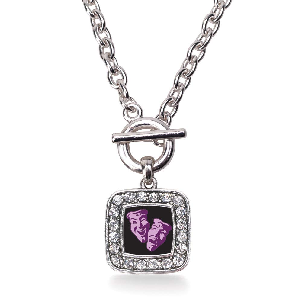 Inspired Silver - 18 Inch Sterling Silver Square Charm Necklace with Cubic Zirconia | Elegant Jewelry for Women | Perfect for Parties, Weddings & Everyday Wear