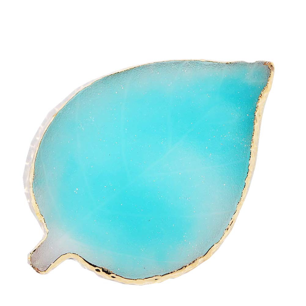1 Pcs Leaf Resin Nail Art Palette - Blue Makeup Mixing Tray for Acrylic & Gel Polish - Perfect for Nail Salon, DIY Manicure & Professional Nail Artists