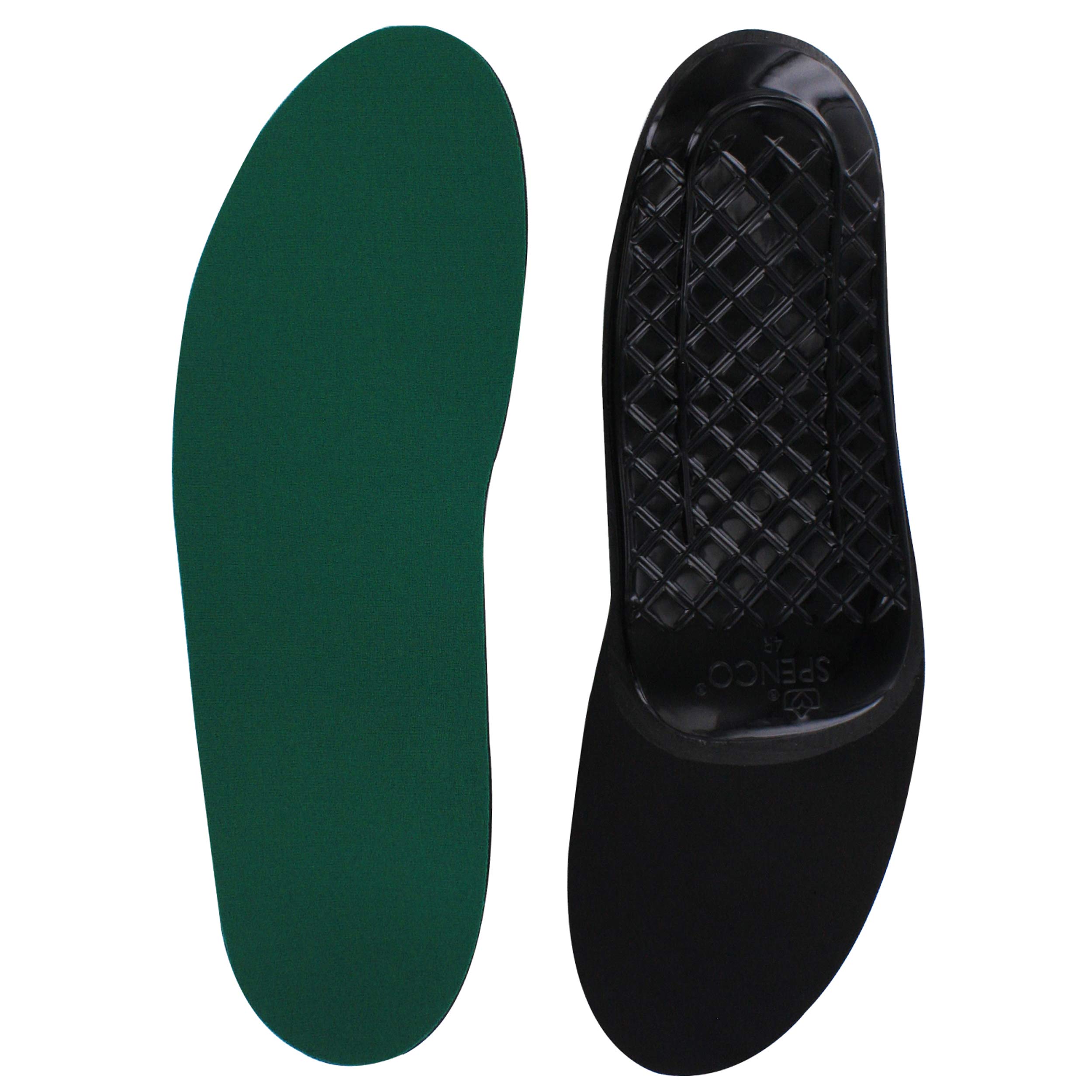 Spenco Rx Orthotic Arch Support Full Length Shoe Insoles for Plantar Fasciitis & Foot Pain Relief - Green (Women's 9-10.5/Men's 8-9.5) - Perfect for Running, Walking & All-Day Comfort