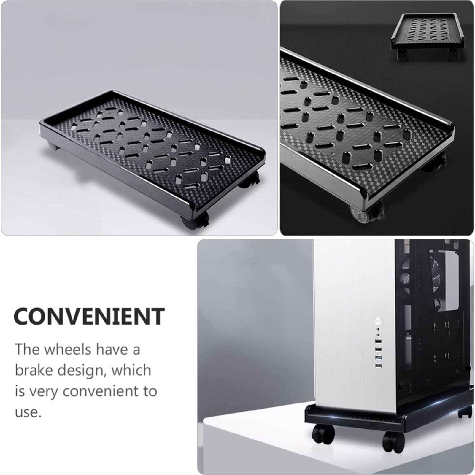 1PC Mobile CPU Stand with Wheels - Universal PC Tower Holder for Gaming PCs, Printers & Under Desk Storage | Durable Computer Monitor Riser Stand for Home & Office Workspace Organization