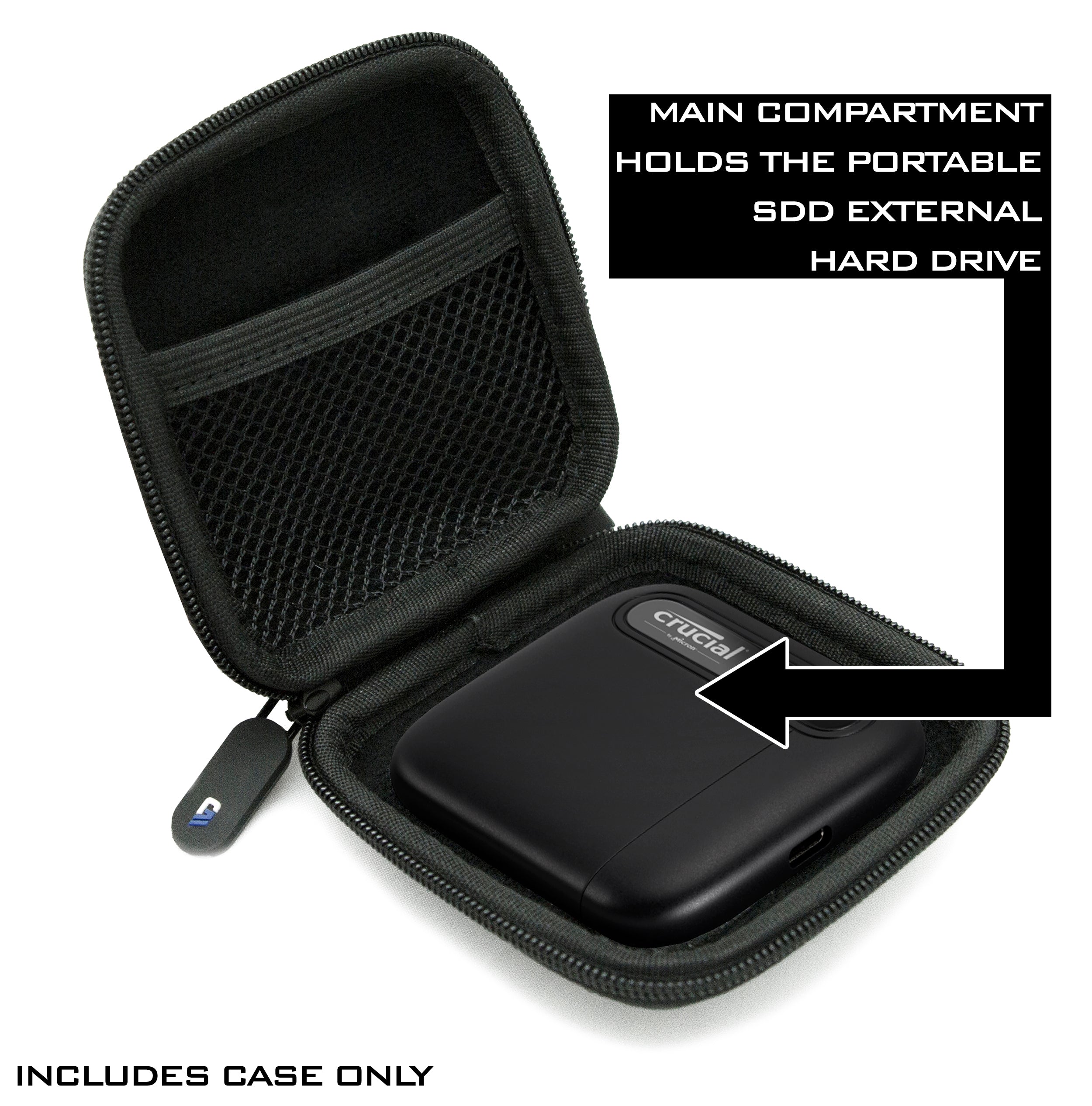 CASEMATIX Protective Case for Crucial X6 4TB Portable SSD | Hard Drive Cover Compatible with Crucial X6 Series | Durable Travel Storage Solution for External SSD Accessories | Perfect for Business Trips, Data Backup & On-the-Go Use