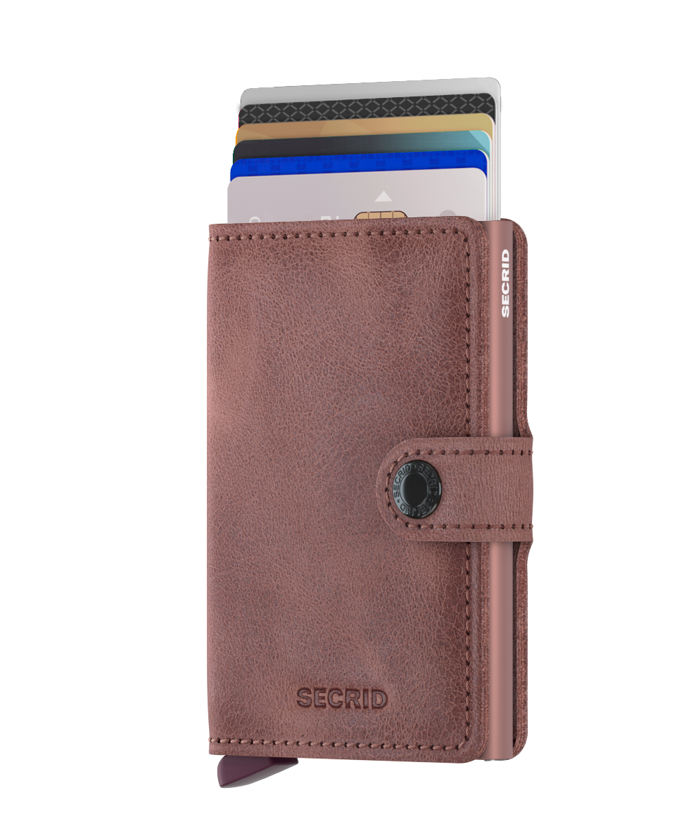 SECRID Vintage Leather Mini Wallet for Women & Men - RFID Blocking Slim Card Holder - Perfect for Travel, Business & Everyday Use