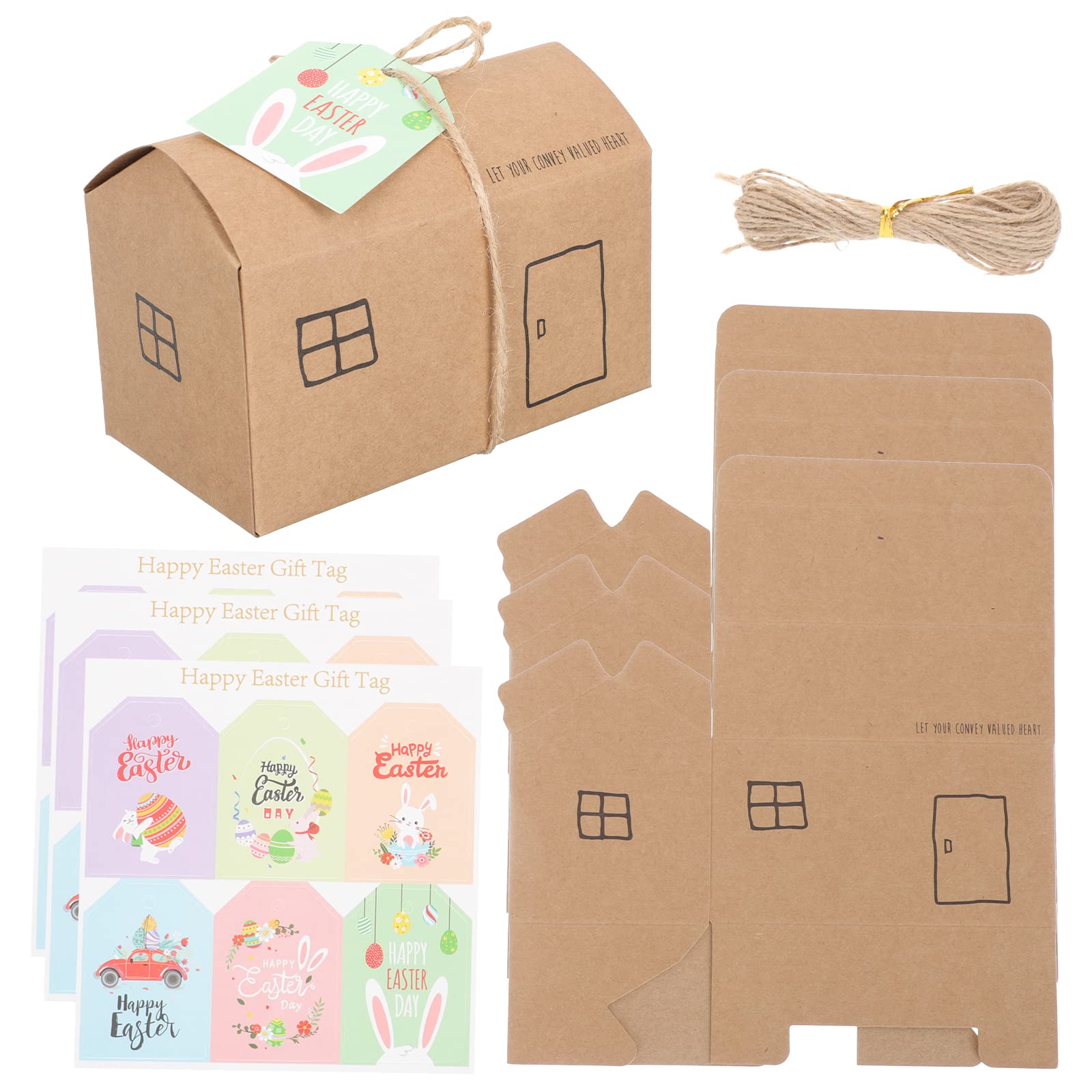 LUOZZY 24 Sets Easter House-Shaped Candy Boxes - Baking & Party Favors for Easter Gifts, Egg Hunts, Classroom Treats & Holiday Celebrations