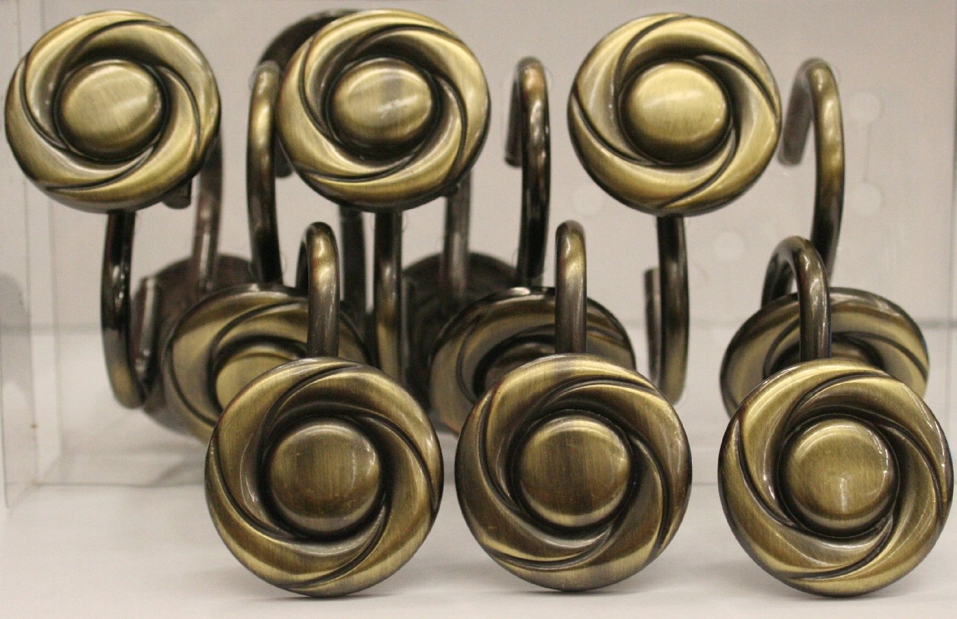 Avalon 12-Pack Bronze Shower Hooks - Heavy Duty Rustproof Bathroom Curtain Rings for Shower, Bathtub, and Window Drapes
