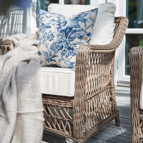 Artwood Marbella Outdoor Armchair - Waterproof Wicker Patio Chair with Cushion, Modern Garden Lounge Furniture for Poolside, Deck, or Backyard Relaxation