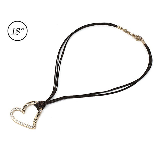 Inspirational Heart Necklace Set in Gold - Perfect for Valentine's Day Gifts, Anniversary Presents & Everyday Elegance