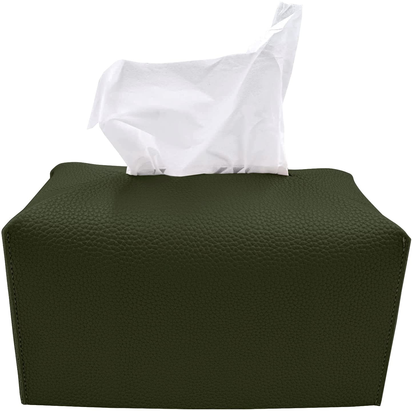 Carrotez Modern PU Leather Tissue Box Cover - Rectangular Decorative Holder for Bathroom, Vanity, Office Desk & Nightstand (9.5