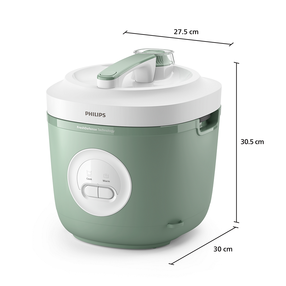 1.8L HD3212 Rice Cooker - Fast Cooking & Keep Warm, Perfect for Home, Dorm, Office & Small Kitchens | Compact & Energy Efficient Electric Rice Steamer