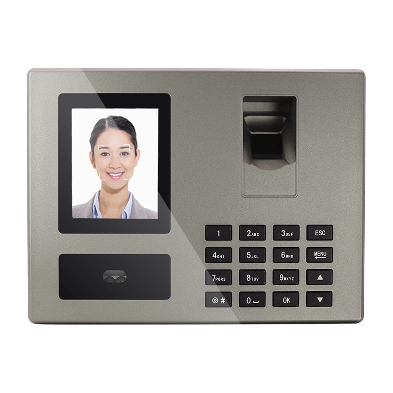 Biometric Time Clock with Fingerprint & Face Recognition - 1500 User Capacity, TFT LCD Screen, US Plug - Ideal for Small Business Employee Attendance Tracking & Workforce Management